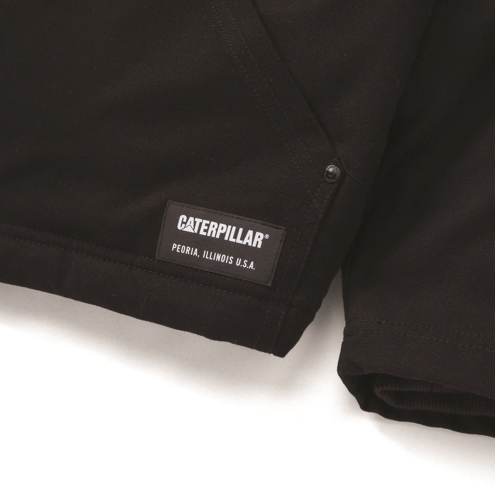Caterpillar Hooded Sherpa Lined Veste En Polaire Noire Pour Homme