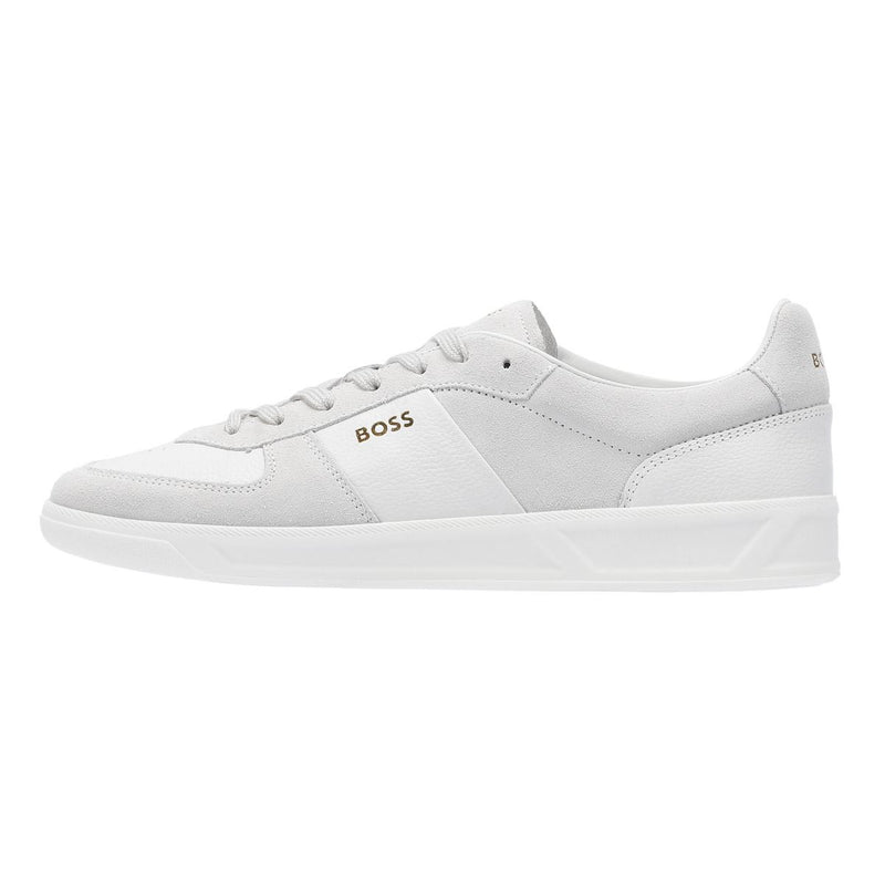 Boss Brandon Baskets Blanches Pour Hommes En Daim