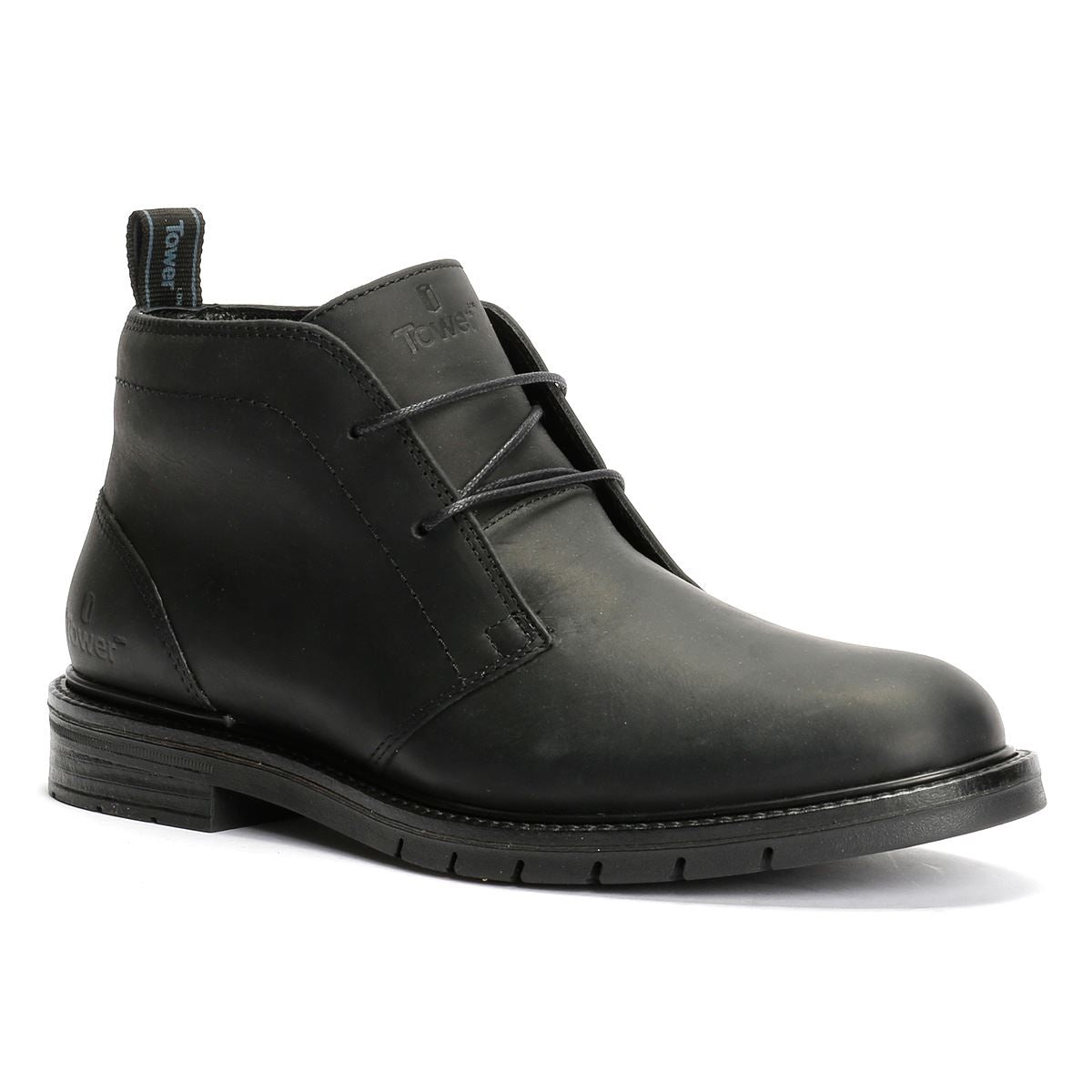 Tower London Armour Chukka Lace  Bottes Noires En Cuir Pour Hommes