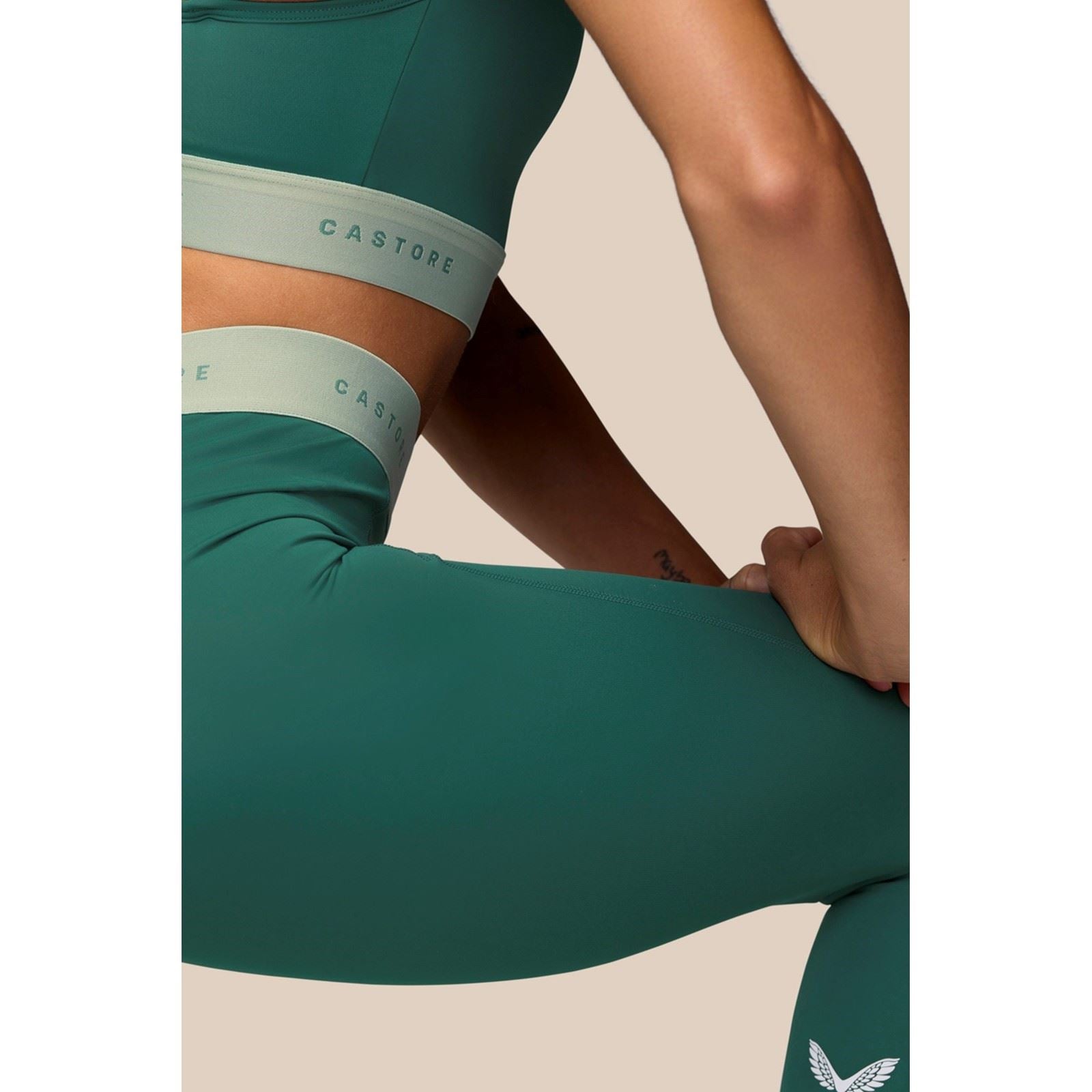 Castore Adapt Legging Leggings De Sport Pour Femmes En Polyester Turquoise Foncé