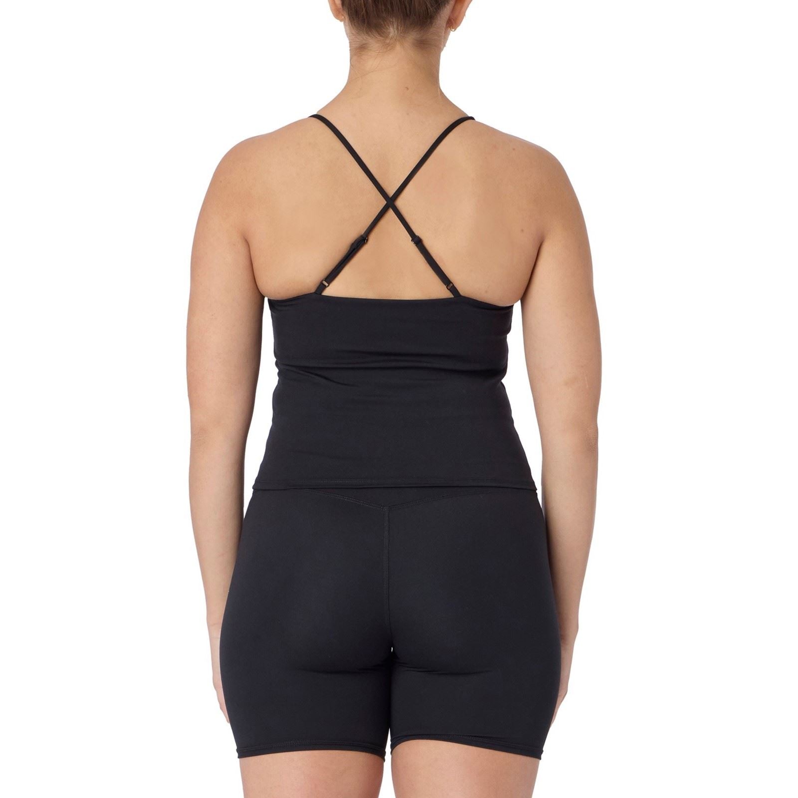 Skechers Goflex Slim Strappy Tank Débardeurs De Sport Noirs En Polyester Pour Femmes