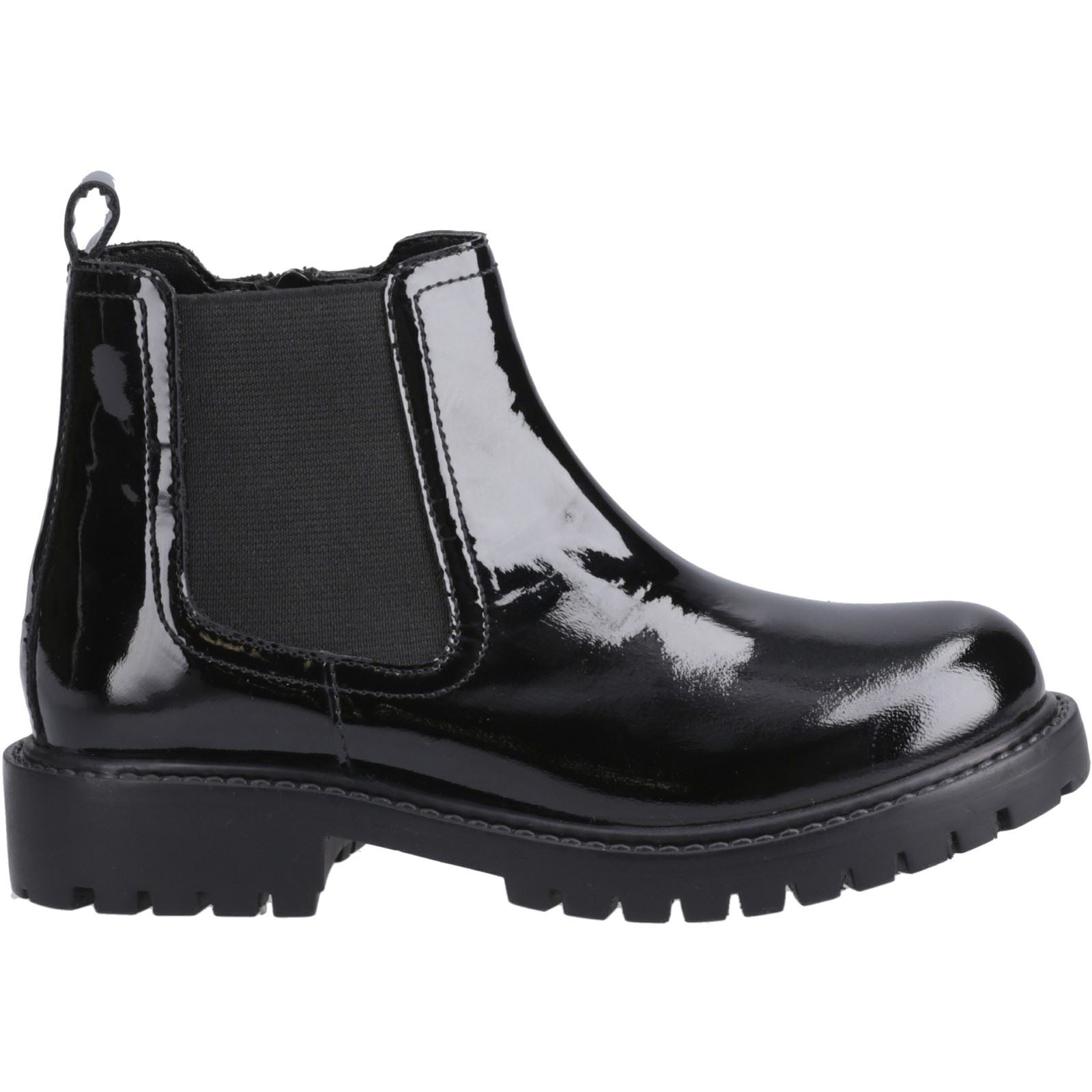 Hush Puppies Ariella Chelsea Chaussures Noires Pour Filles En Cuir