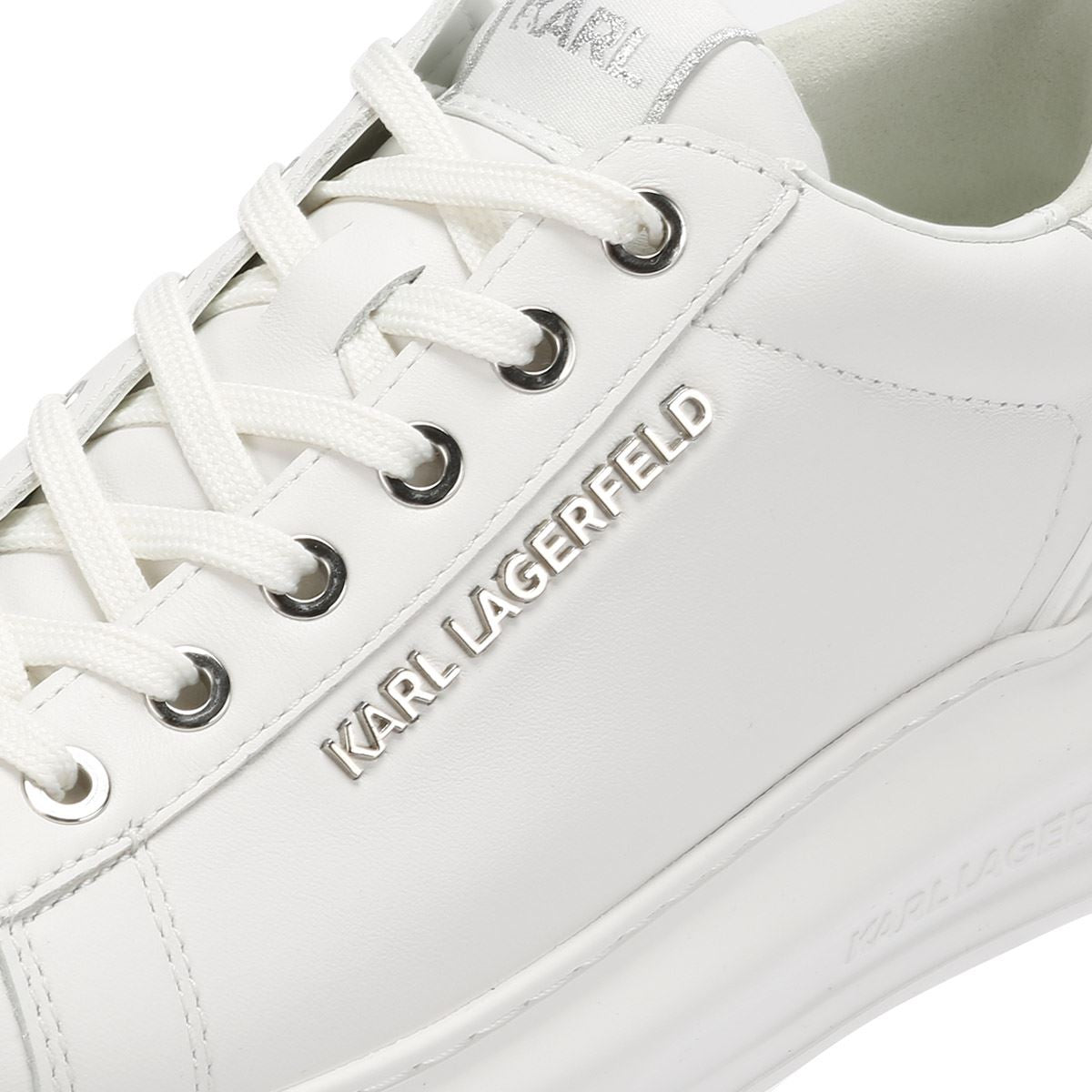 Karl Lagerfeld Kapri NFT Kounter Baskets Blanches En Cuir Pour Femmes