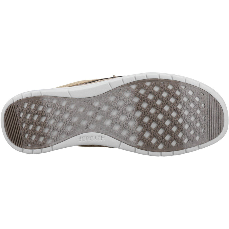 HEYDUDE Welsh Grip Classic Mesh Mocassins Bateau Marron En Mélange De Coton Pour Hommes