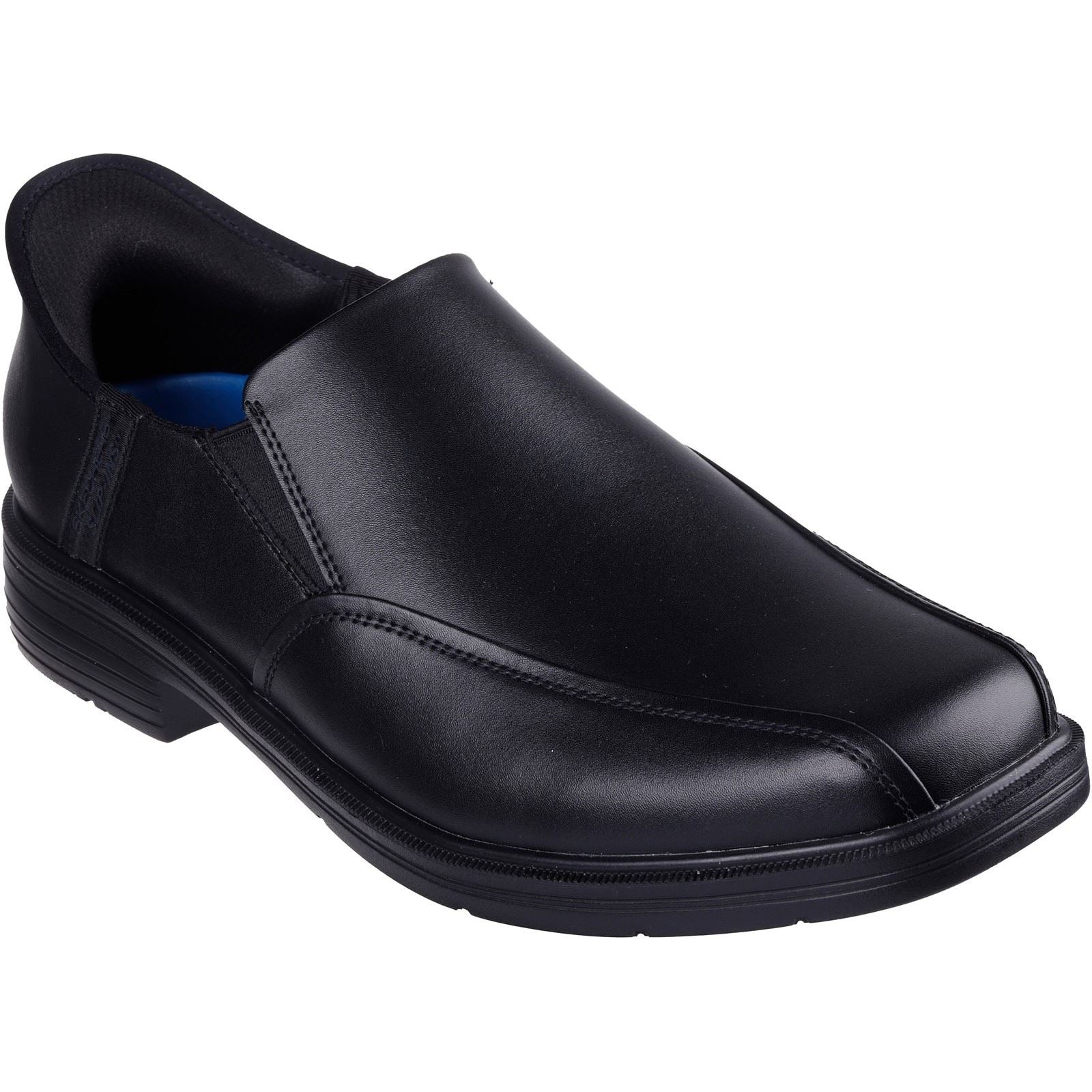 Skechers Caswell Frantone Chaussures En Cuir Pour Hommes Noires À Enfiler