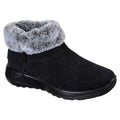 Skechers On The Go Joy Savvy Wide Bottes Noires/Grises Pour Femmes En Daim/Fausse Fourrure