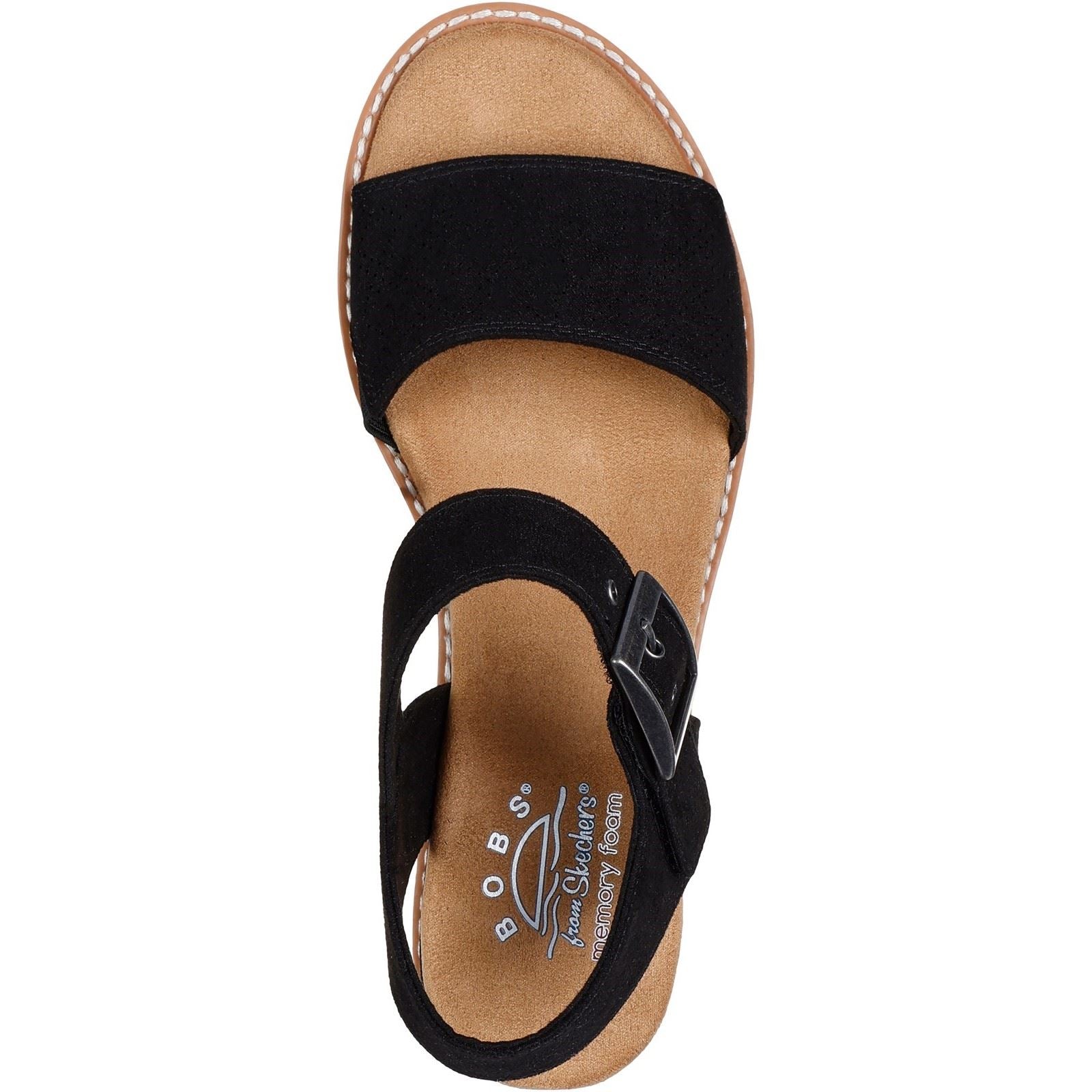Skechers Desert Kiss Serendipitous Sandales Noires Pour Femmes En Synthétique