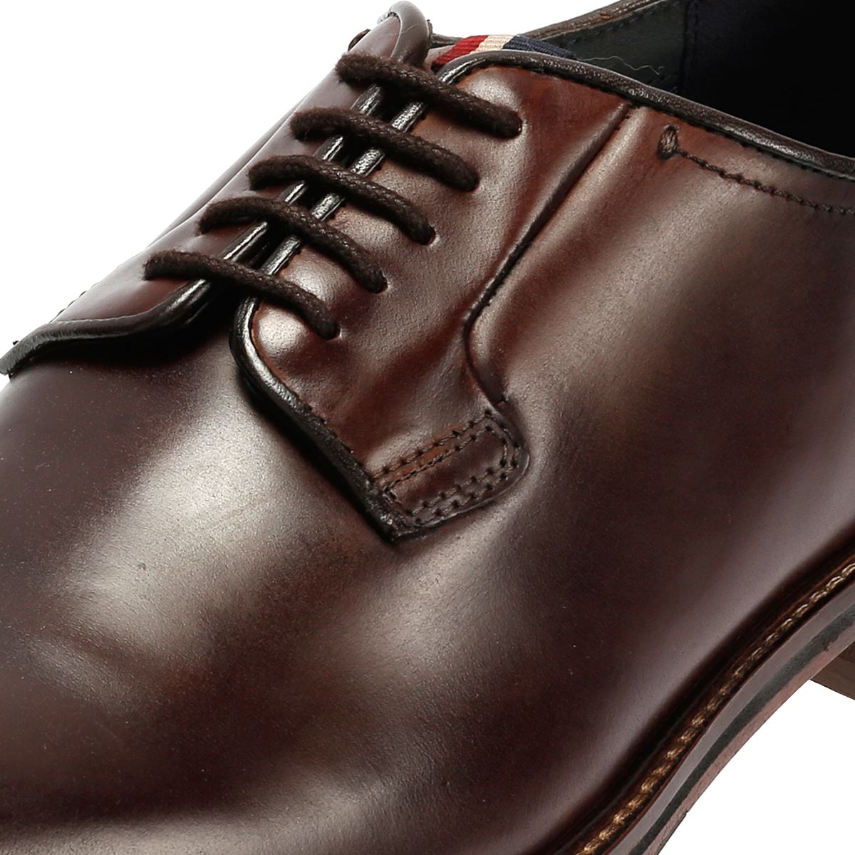 Ben Sherman Hoxton Chaussures En Cuir Pour Hommes Brunes À Lacets