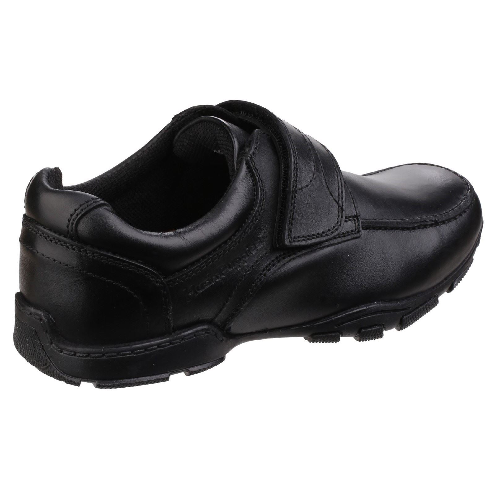 Hush Puppies Freddy 2 Junior Chaussures Noires Pour Garçons En Cuir.