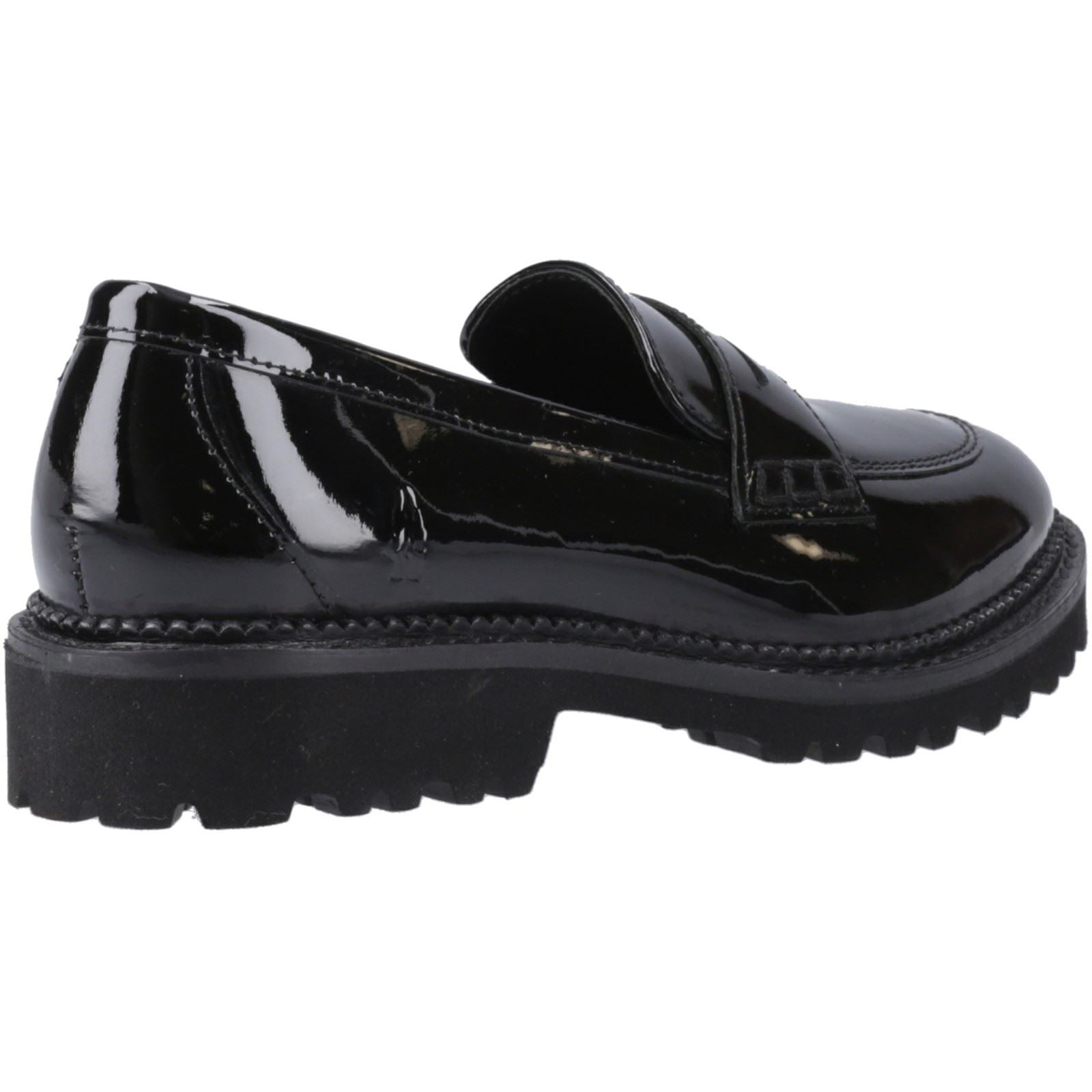Hush Puppies Grazia Chaussures Plates Noires Pour Filles En Cuir