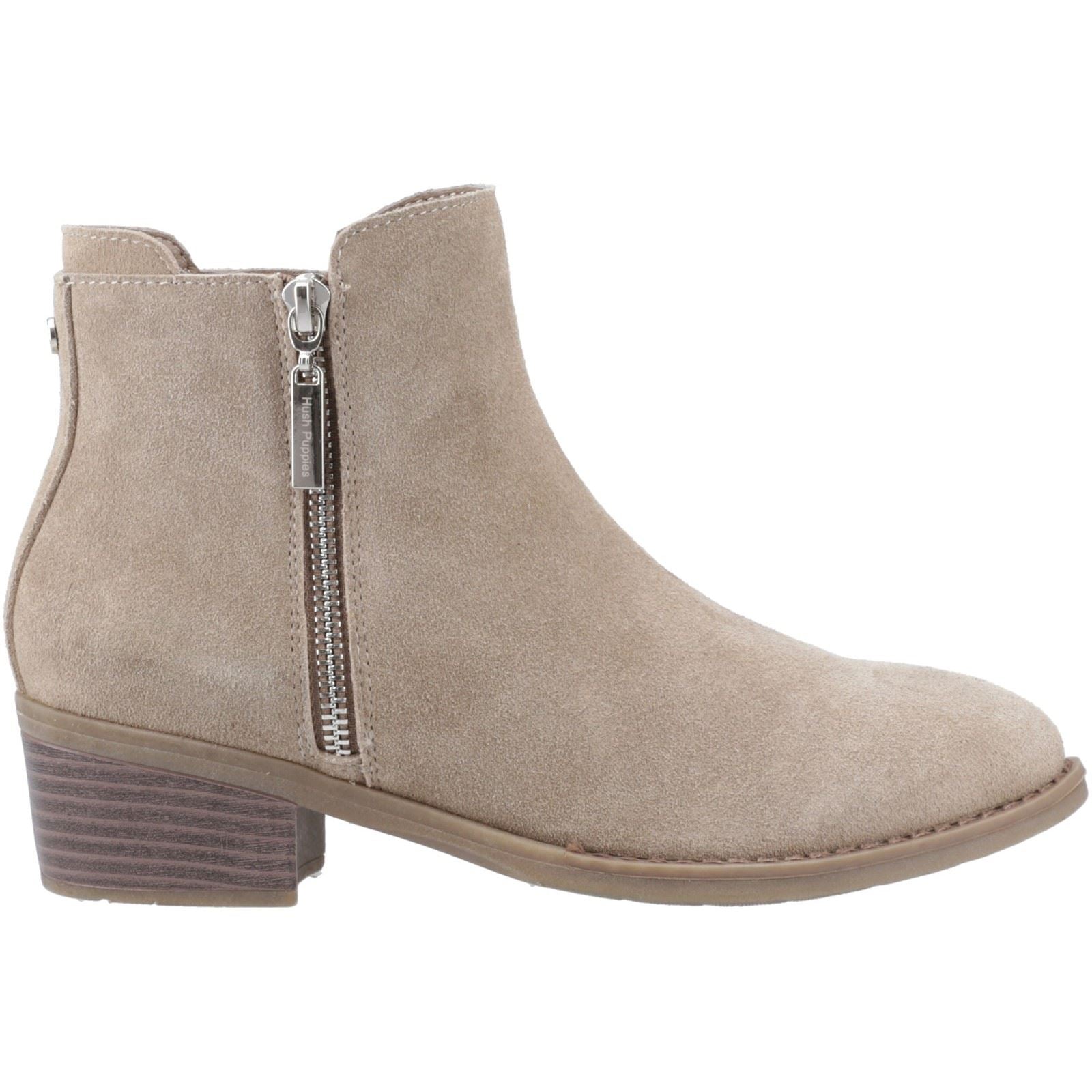 Hush Puppies Ingrid Bottines À Talons Pour Femmes En Daim Taupe Suédois