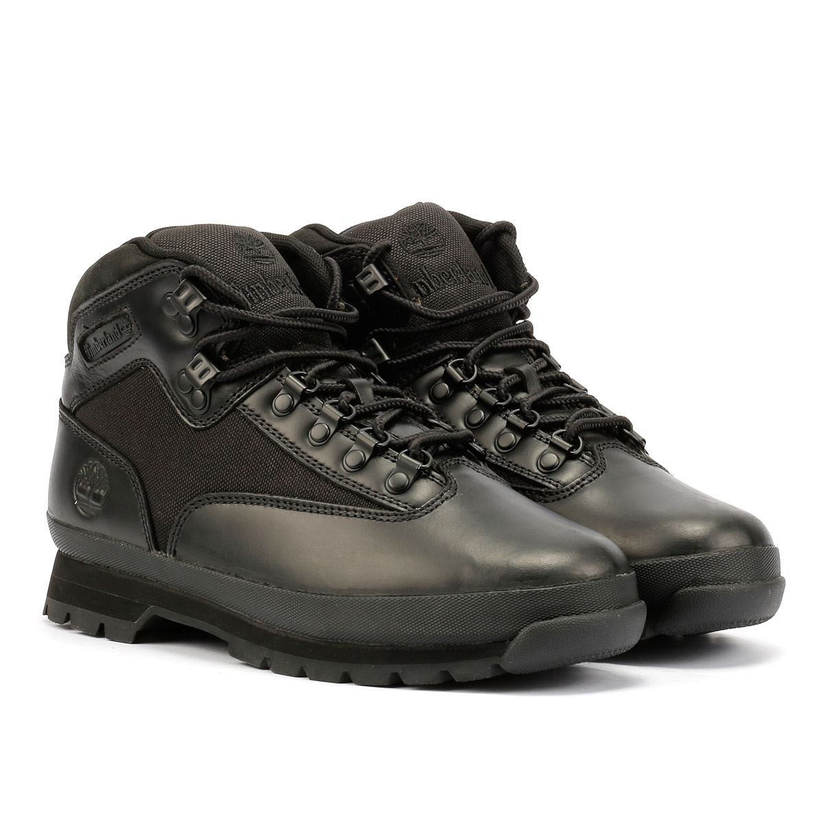 Timberland Euro Hiker Workwear I Blackout Bottes En Cuir Noires Pour Hommes