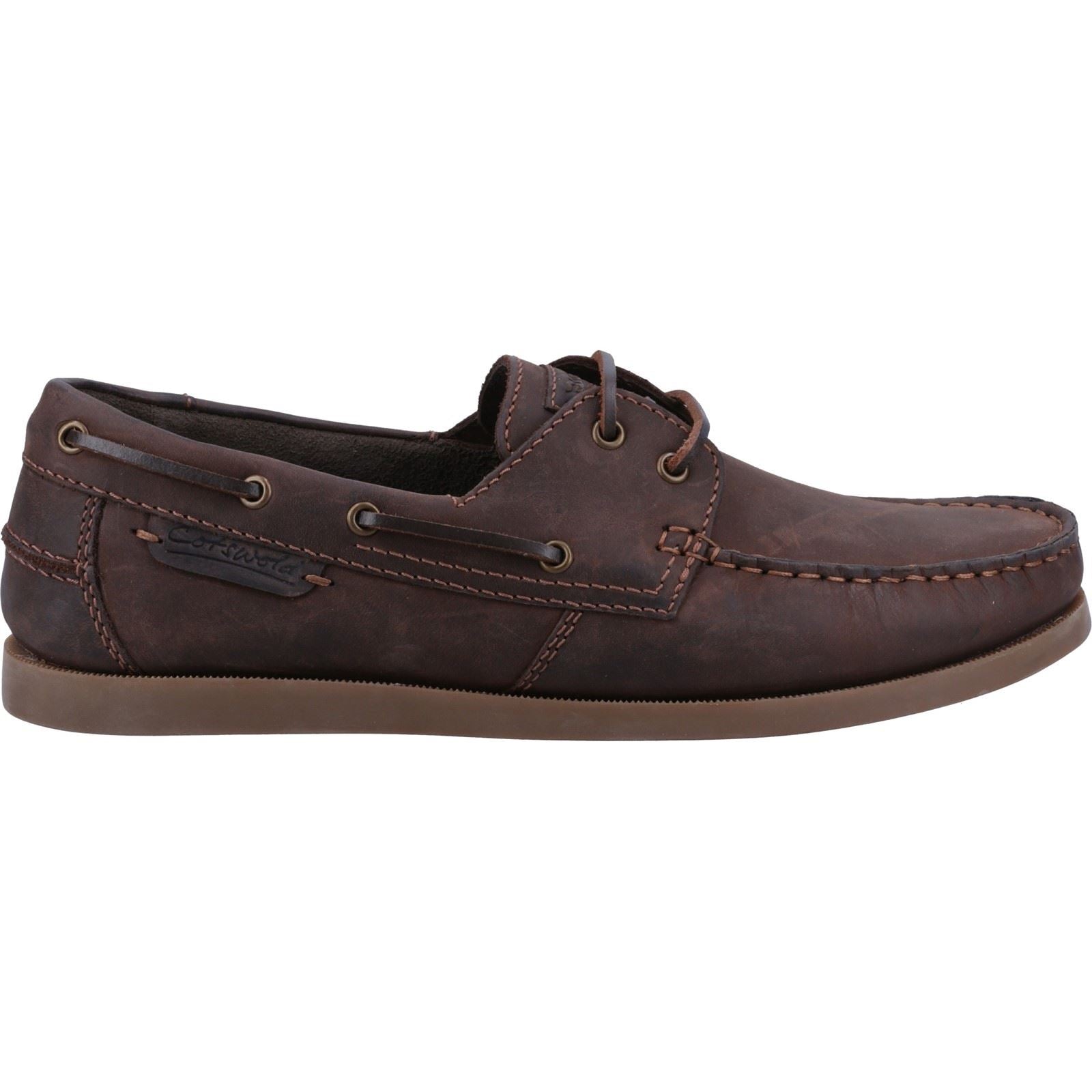 Cotswold Waterlane Chaussures Bateau En Cuir Marron Pour Femmes