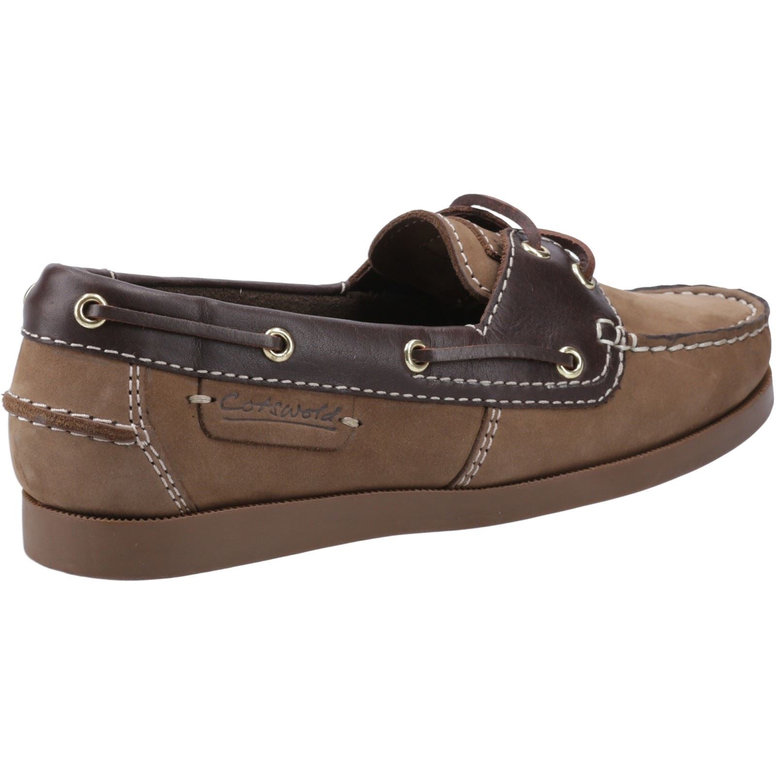 Cotswold Waterlane Chaussures Bateau Pour Femmes En Cuir Taupe/Marron