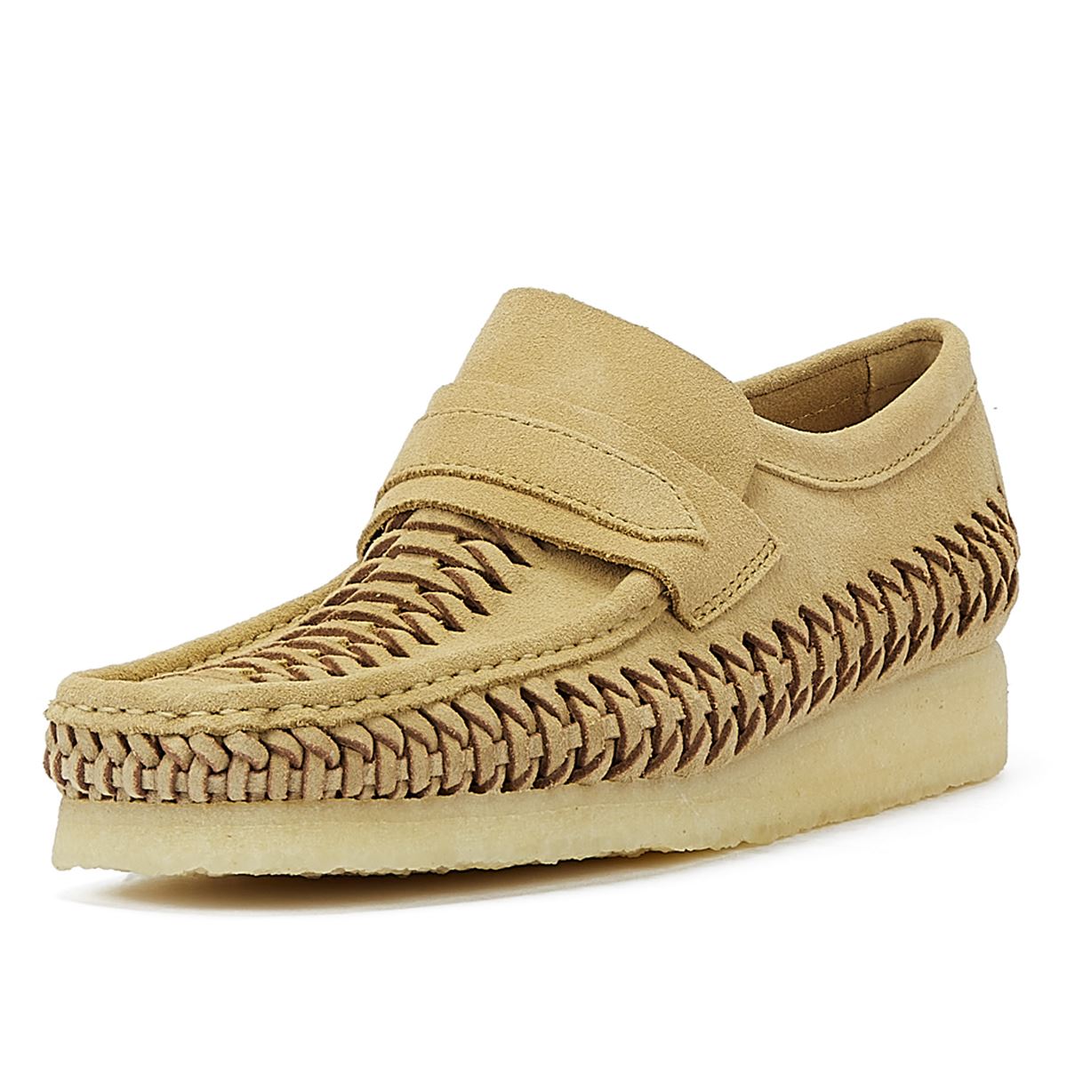 Clarks Originals Wallabee Loafer Weave Suede Mocassins Homme En Érable
