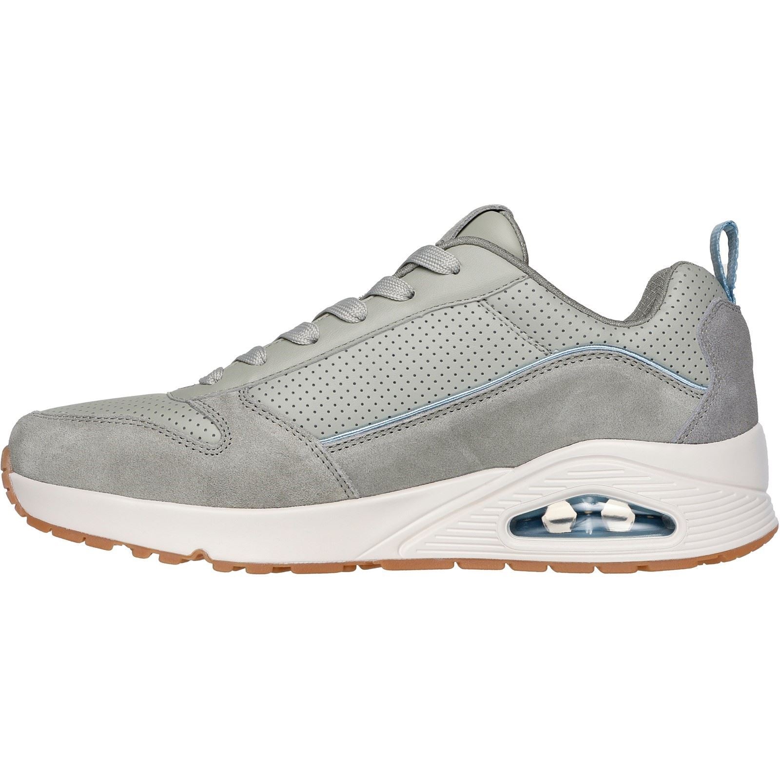 Skechers Uno Stacre 2.0 Chaussures De Sport Pour Homme En Cuir Vert Sauge