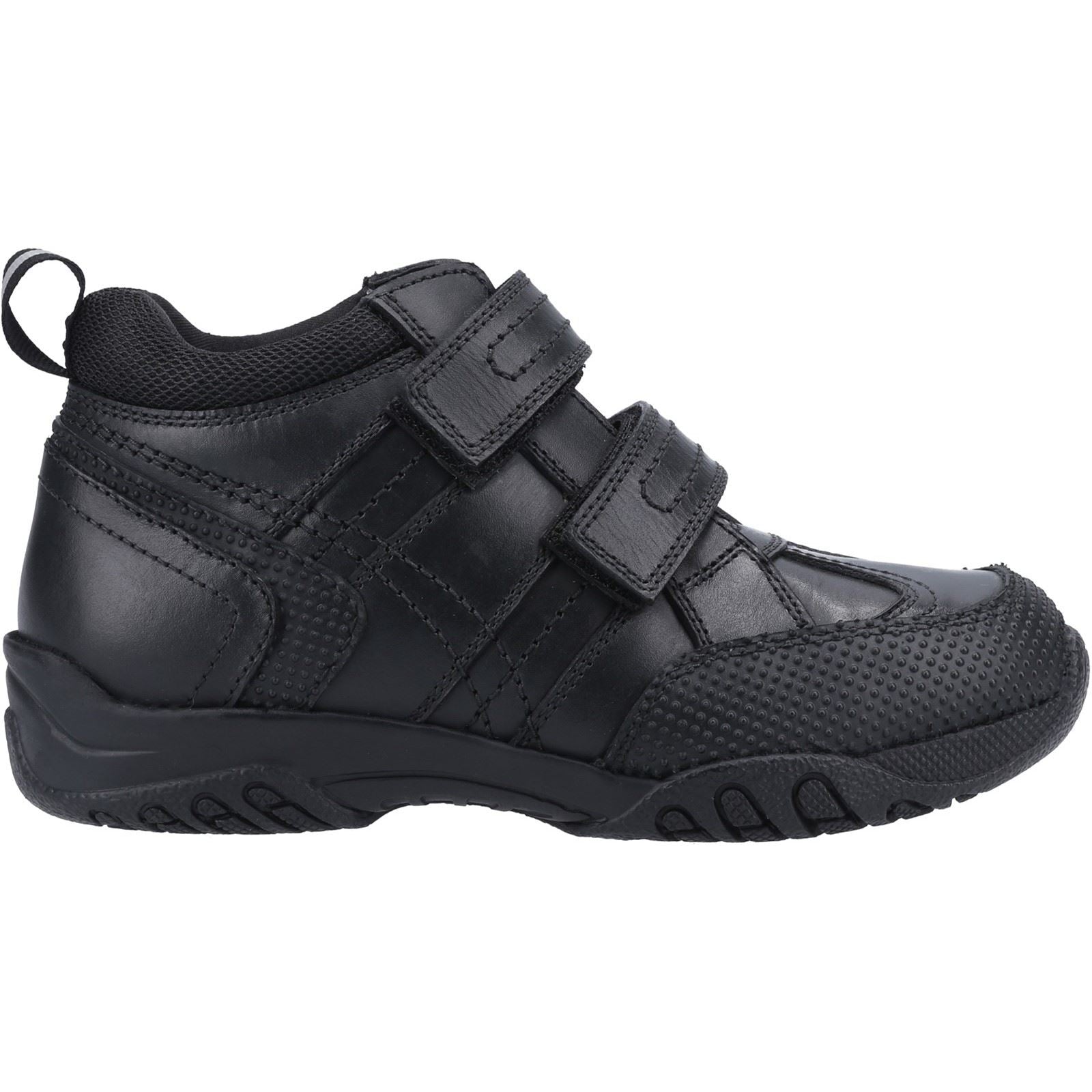 Hush Puppies Jezza Junior Bottes Noires En Cuir Pour Garçons