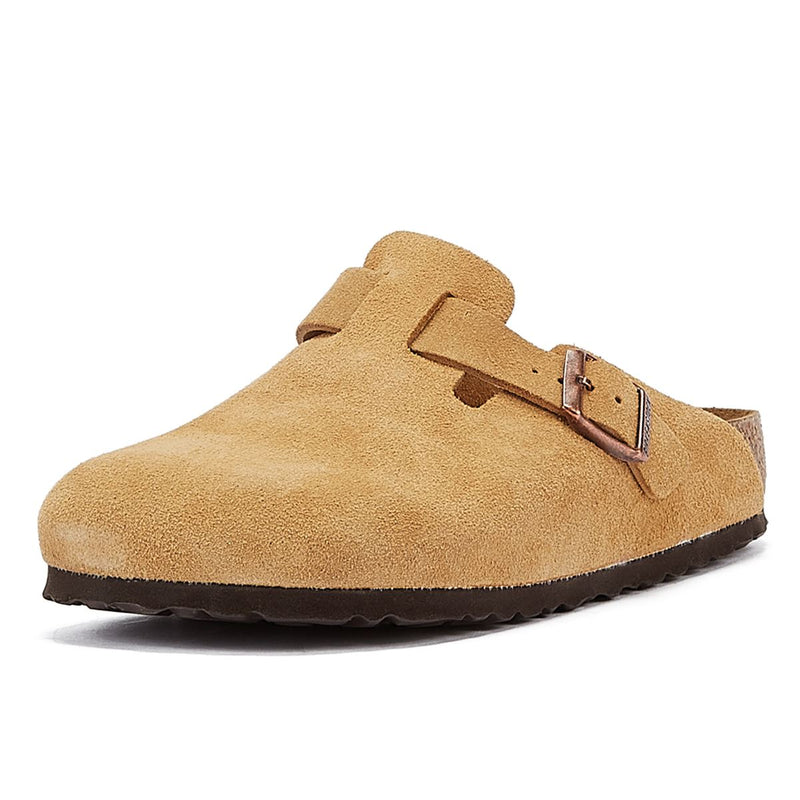 Birkenstock Sabots En Daim À Crème Latte Boston