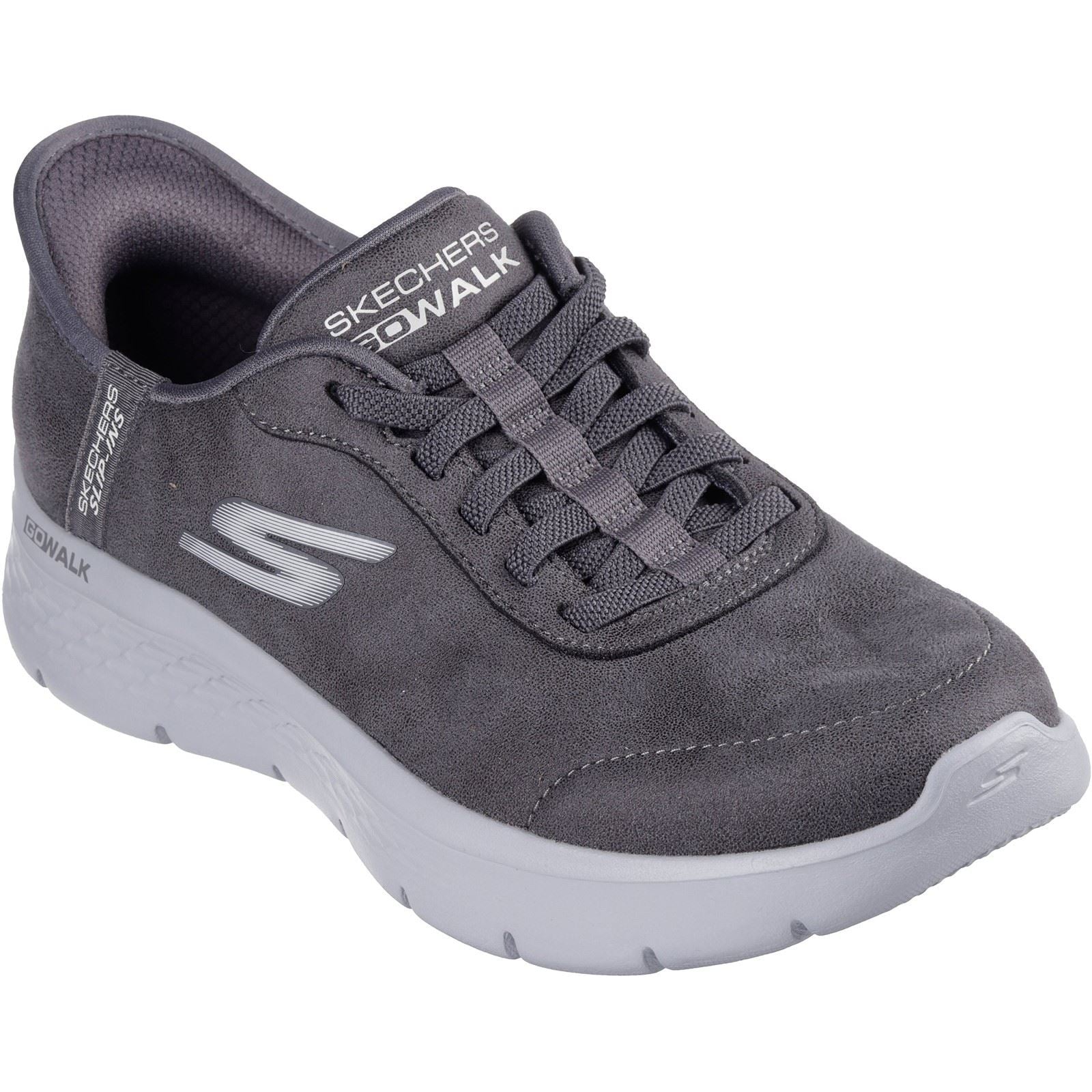 Skechers Go Walk Flex Mali Chaussures De Sport Pour Femmes En Toile Anthracite