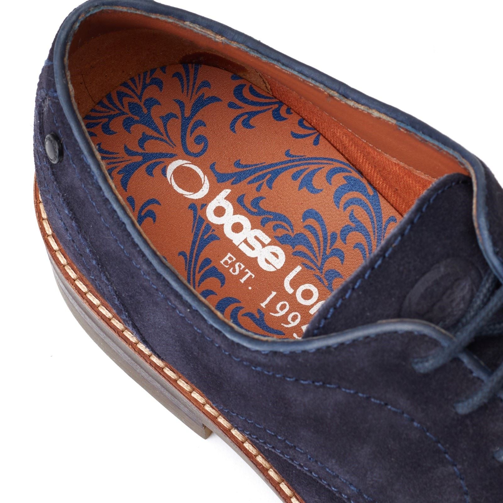 Base London Mawley Chaussures Oxford En Cuir Pour Homme, Couleur Bleu Marine