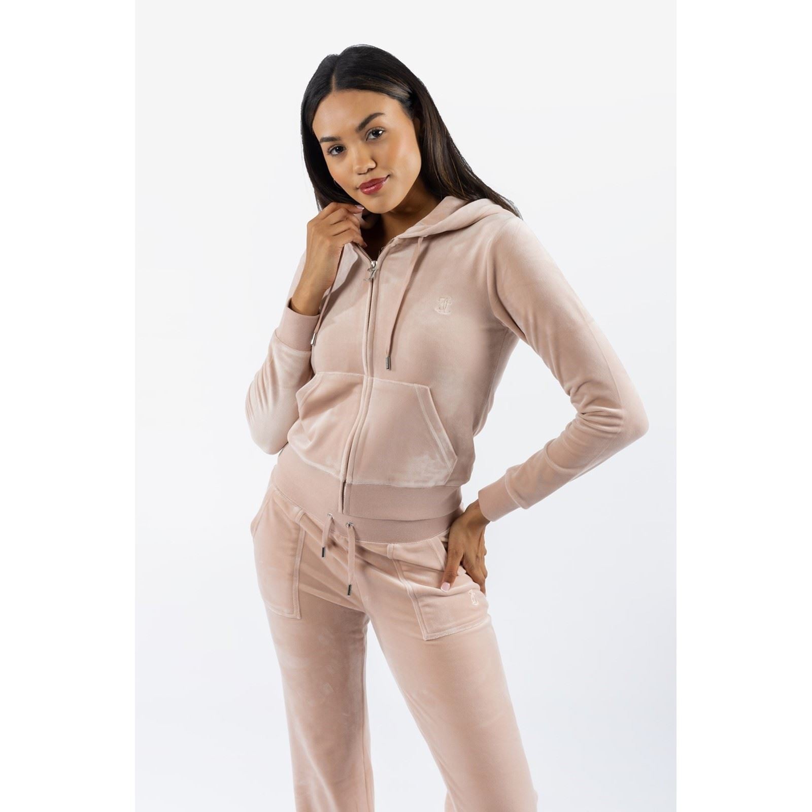 Juicy Couture Robertson Classic Jacket Sweat À Capuche En Polyester Pour Femmes Rose Poussière