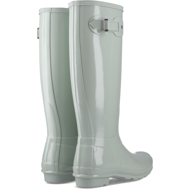 Hunter Original Tall Gloss Bottes En Caoutchouc Pour Femmes De Couleur Vert D'eau