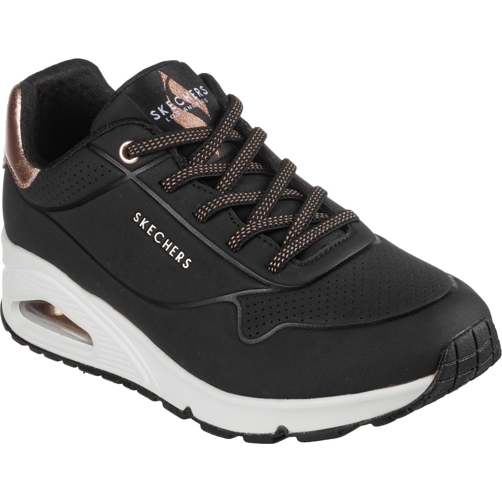 Skechers Uno Shimmer Away Baskets Noires Pour Femmes En Matière Synthétique