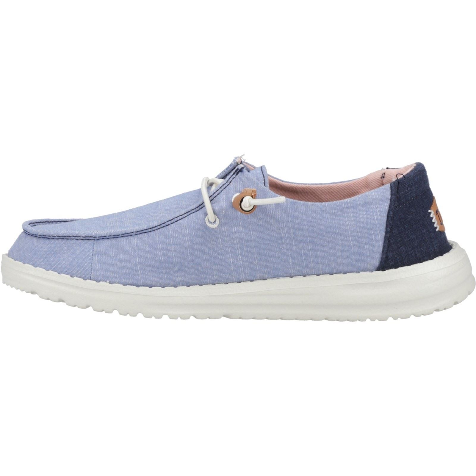 HEYDUDE Wendy Chambray Boho Mocassins Bleus Pour Femmes En Coton 100%