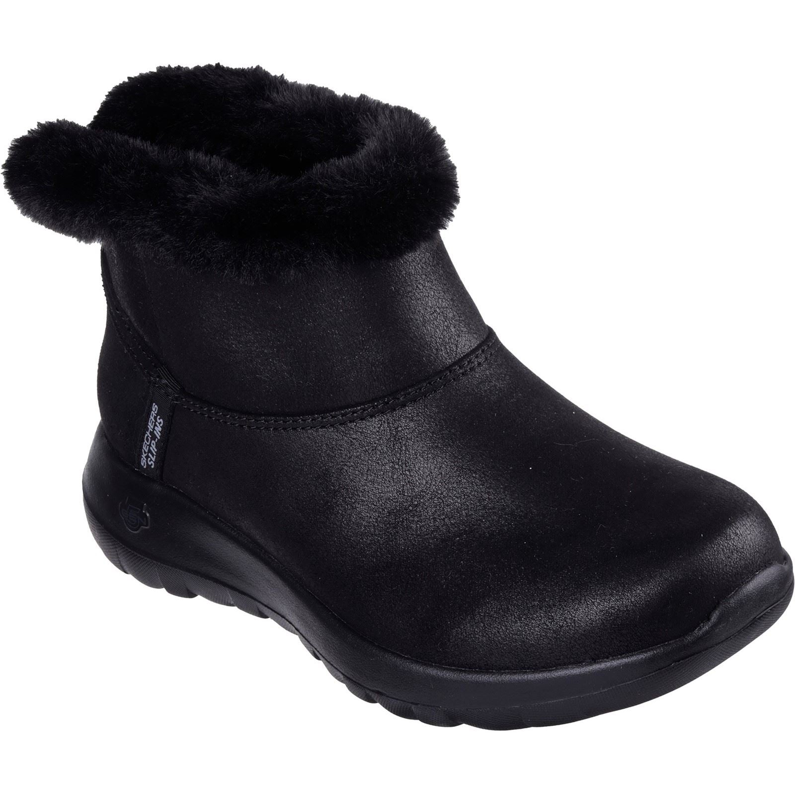 Skechers On-the-GO Joy Cozy Dream Bottes De Cheville Noires Pour Femmes En Polyester Pour L'hiver