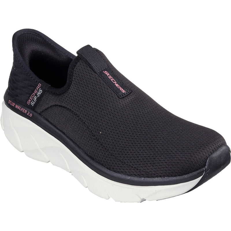 Skechers D'Lux Walker 2.0 Baskets En Polyester Pour Femme Noir/Rose