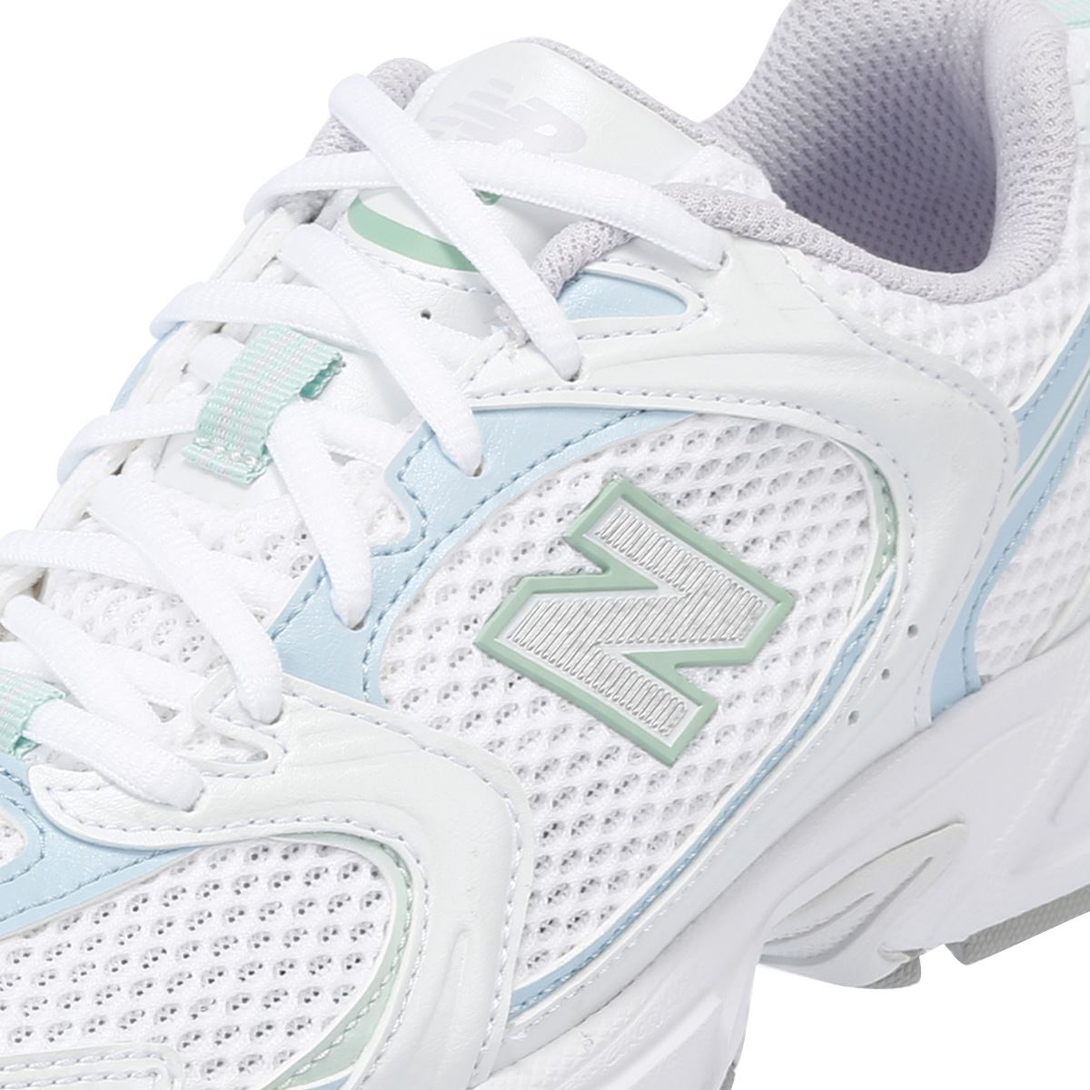 New Balance 530 Baskets Pour Femmes Blanches/Bleu Clair/Chrome Bleu/Cendres D'argile