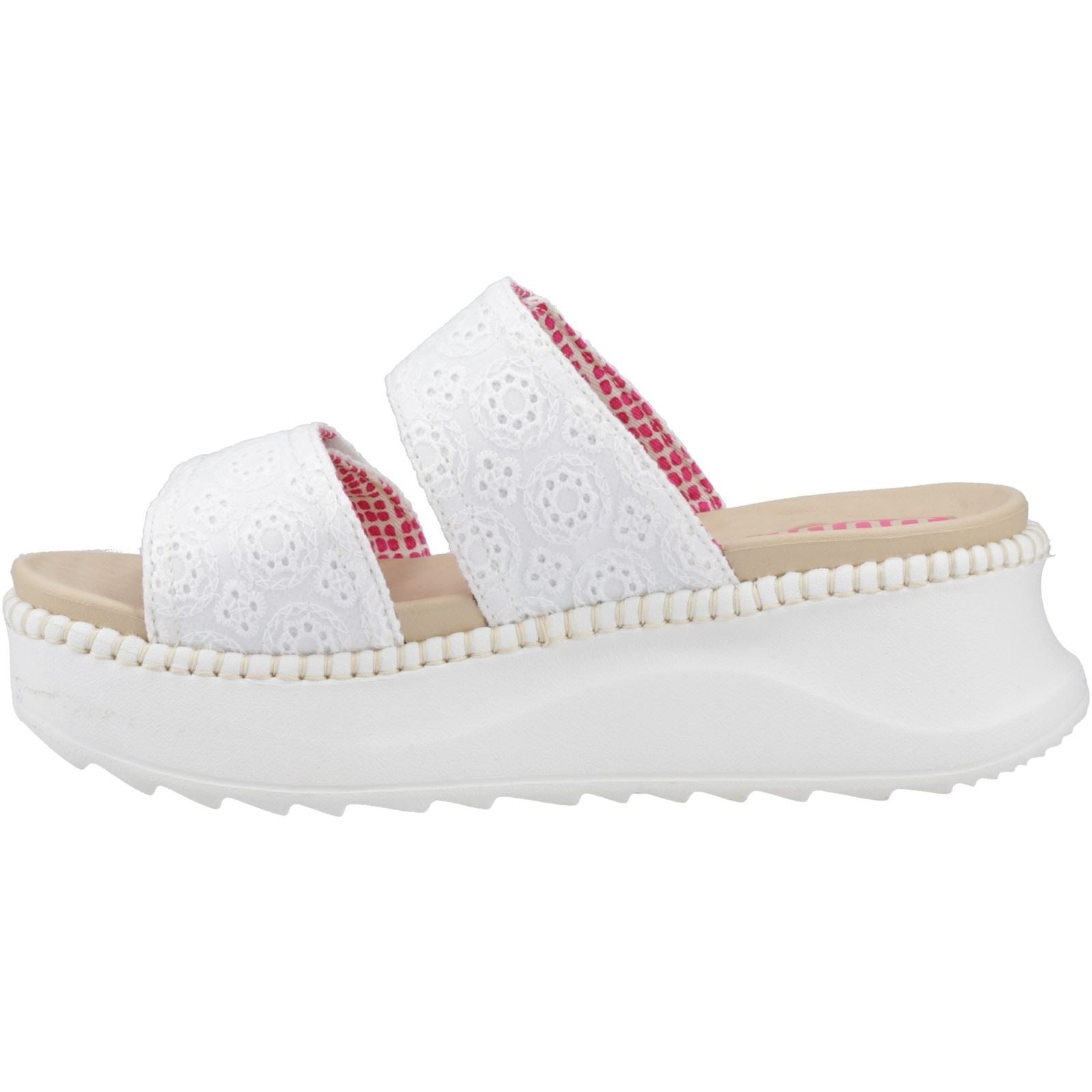 HEYDUDE Delray Slide Eyelet Sandales Blanches Pour Femmes En Coton