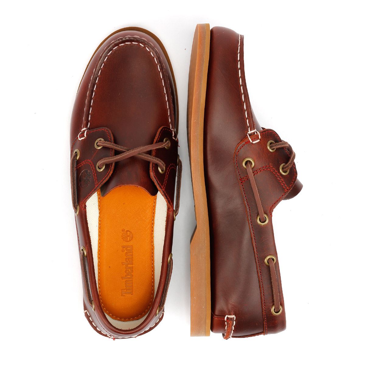 Timberland Classic 2 Eye Chaussures Rouges En Cuir Pour Femmes
