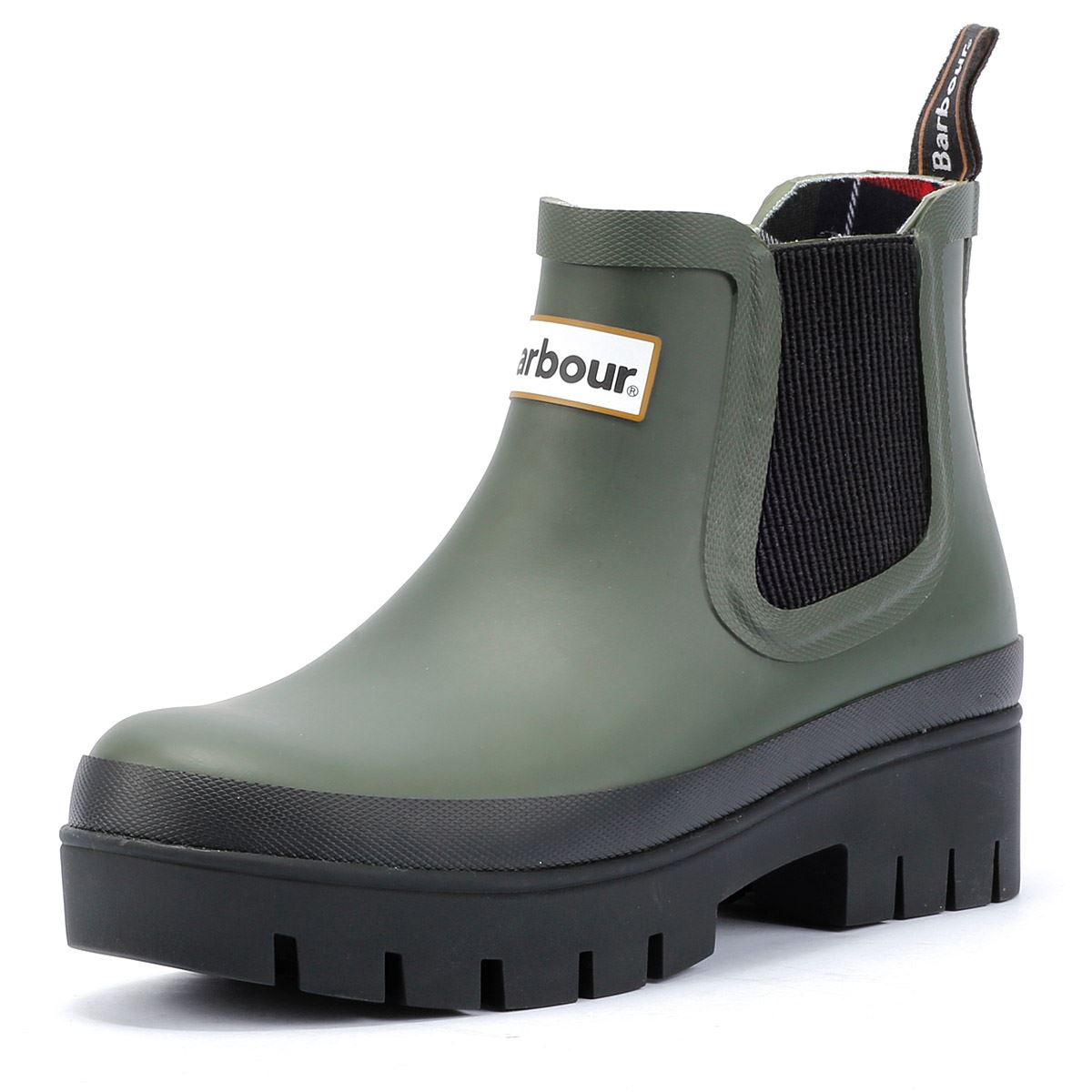 Barbour Halton Bottes En Caoutchouc Vertes Pour Femmes