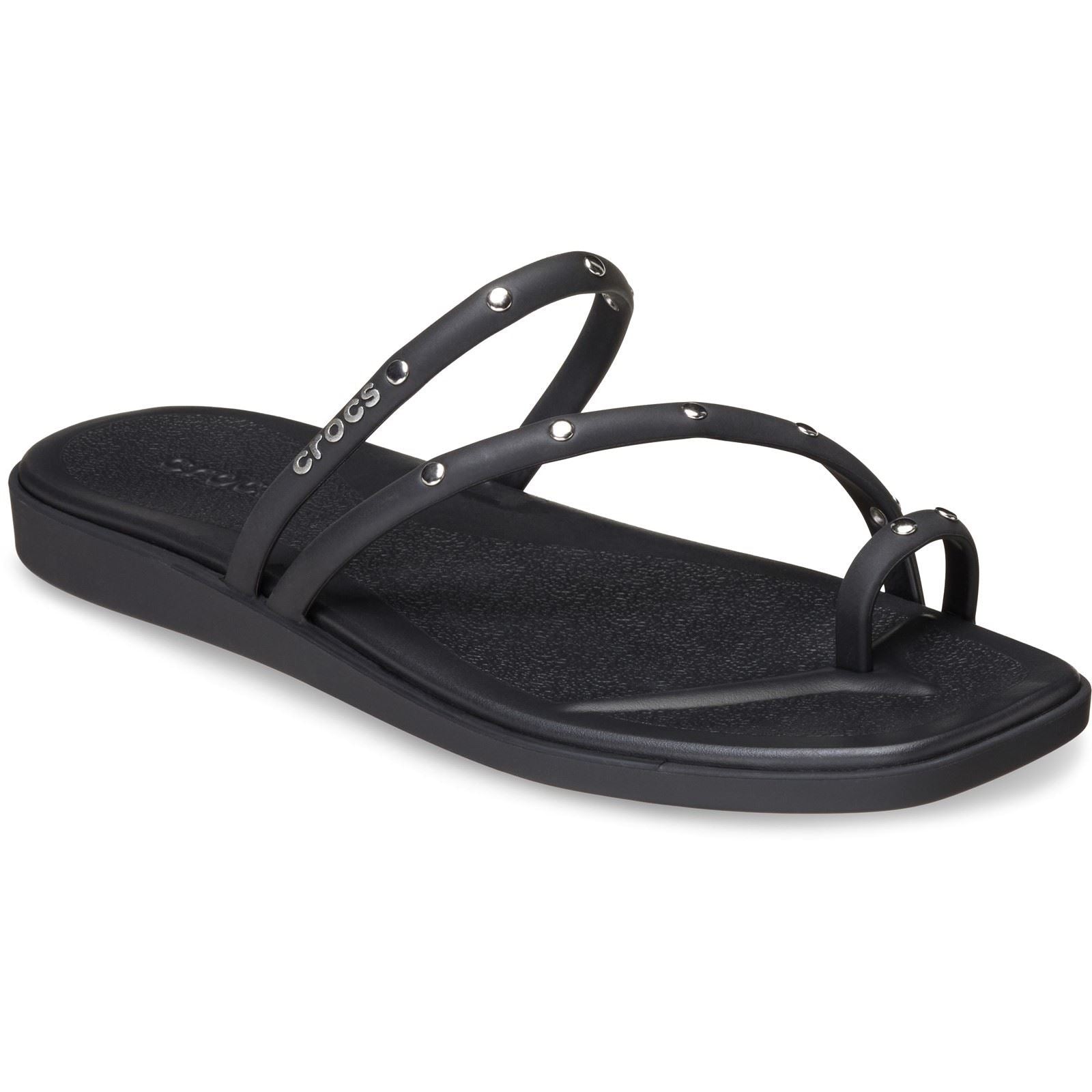 Crocs Miami Studded Toe Loop Sandales Noires En Thermoplastique Pour Femmes