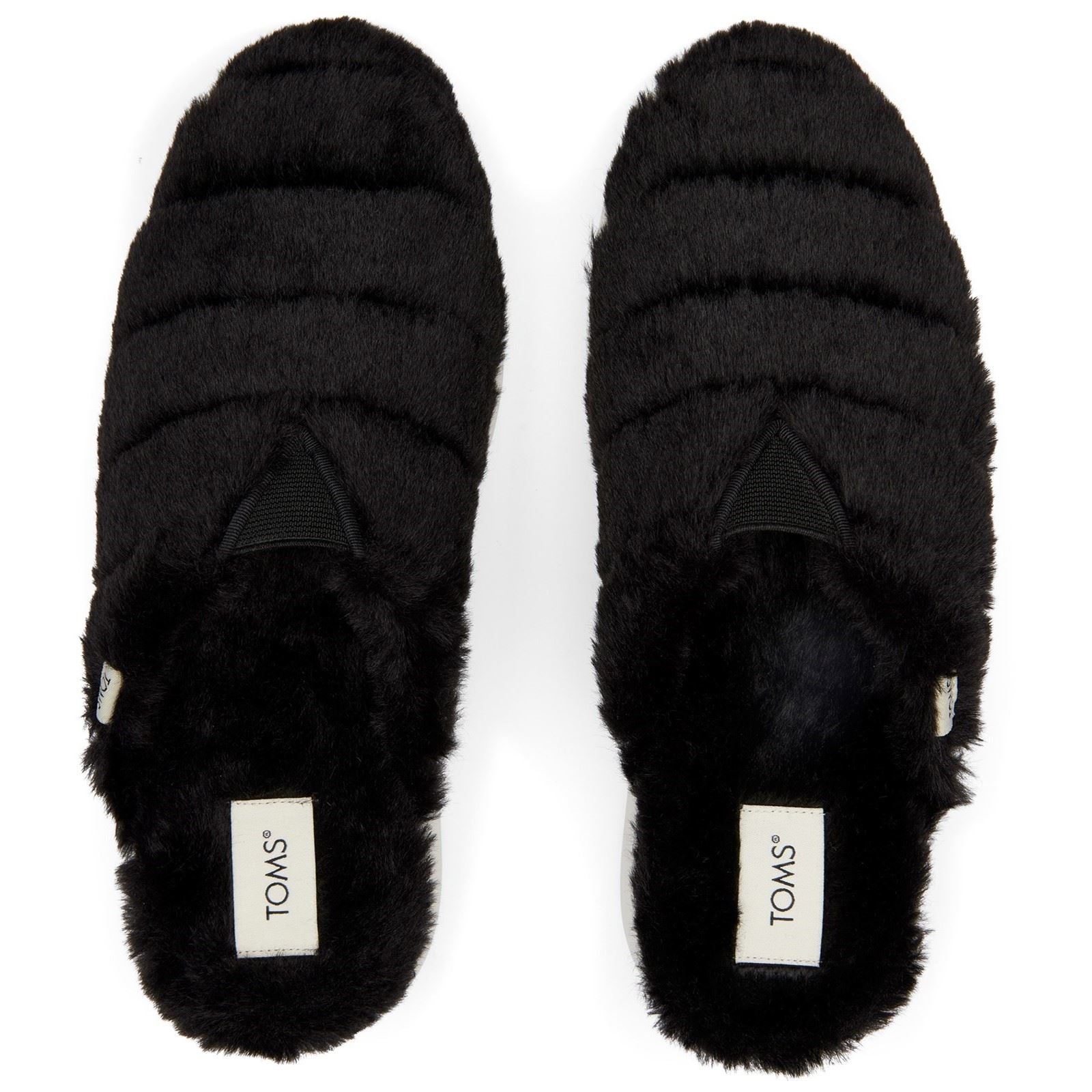 TOMS Alpargata Mallow Mules Noires En Fausse Fourrure Pour Femmes En Polyester