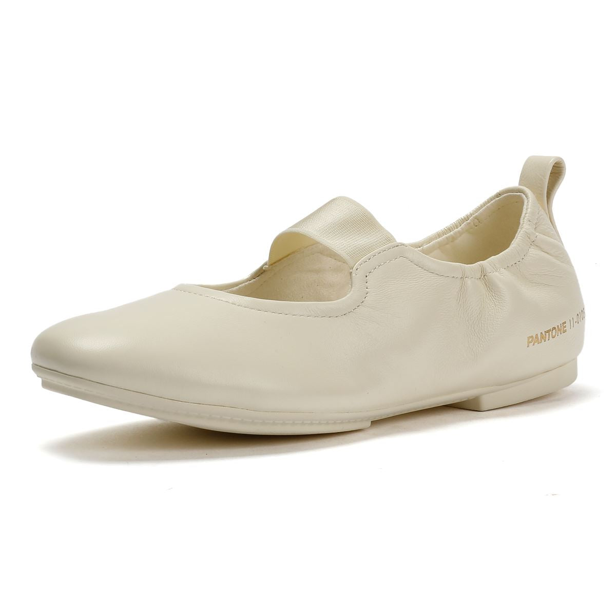 FitFlop X Pantone Delicato Mary Jane Chaussures Blanches En Cuir Pour Femmes