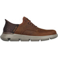 Skechers Garza Gervin Chaussures À Lacets Pour Homme En Cuir Marron Foncé