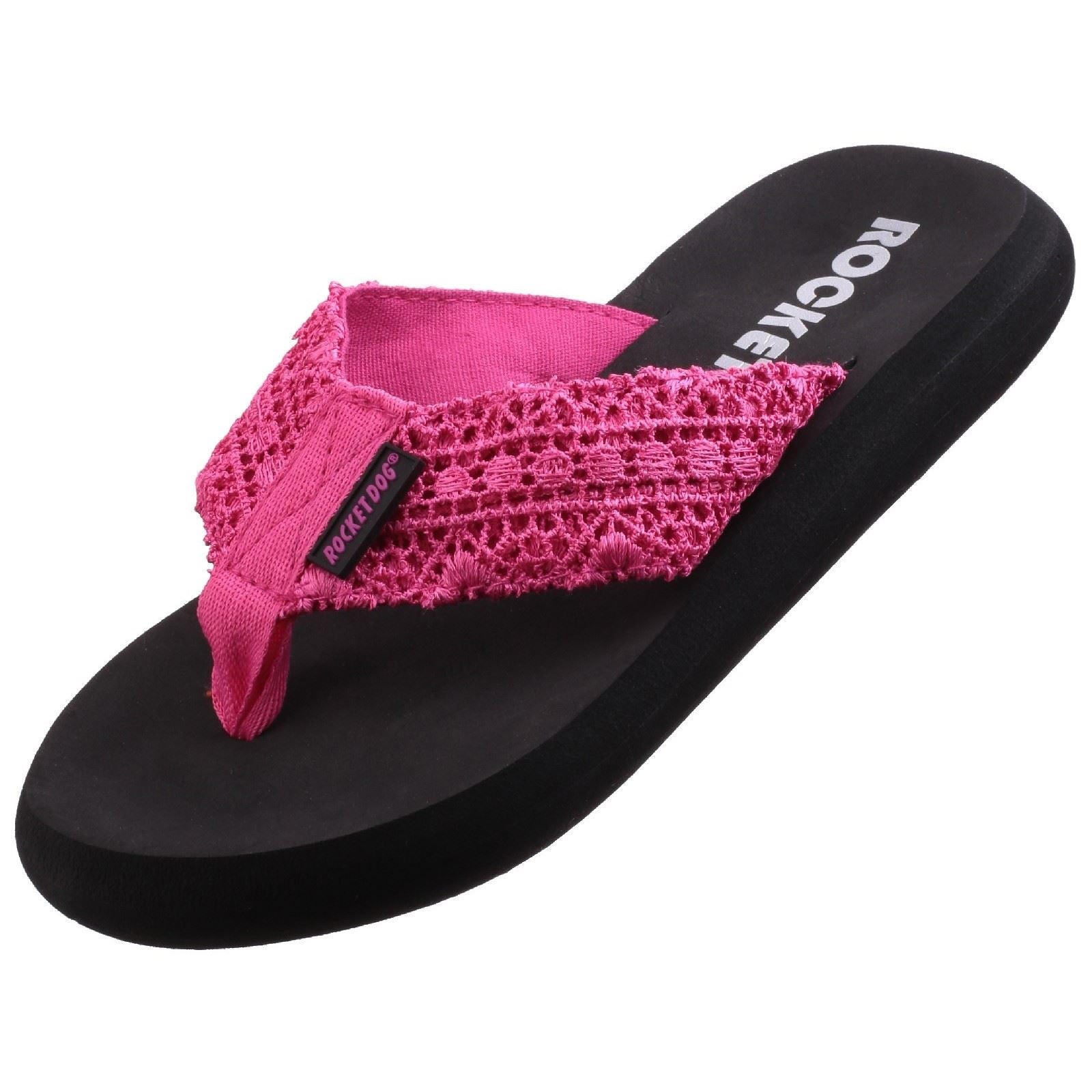 Rocket Dog Spotlight Lima Tongs Pour Femmes En Tissu Rose