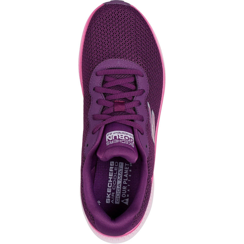 Skechers Go Run Consistent 2.0 Fast Pace Sneakers En Textile Pour Femmes De Couleur Prune