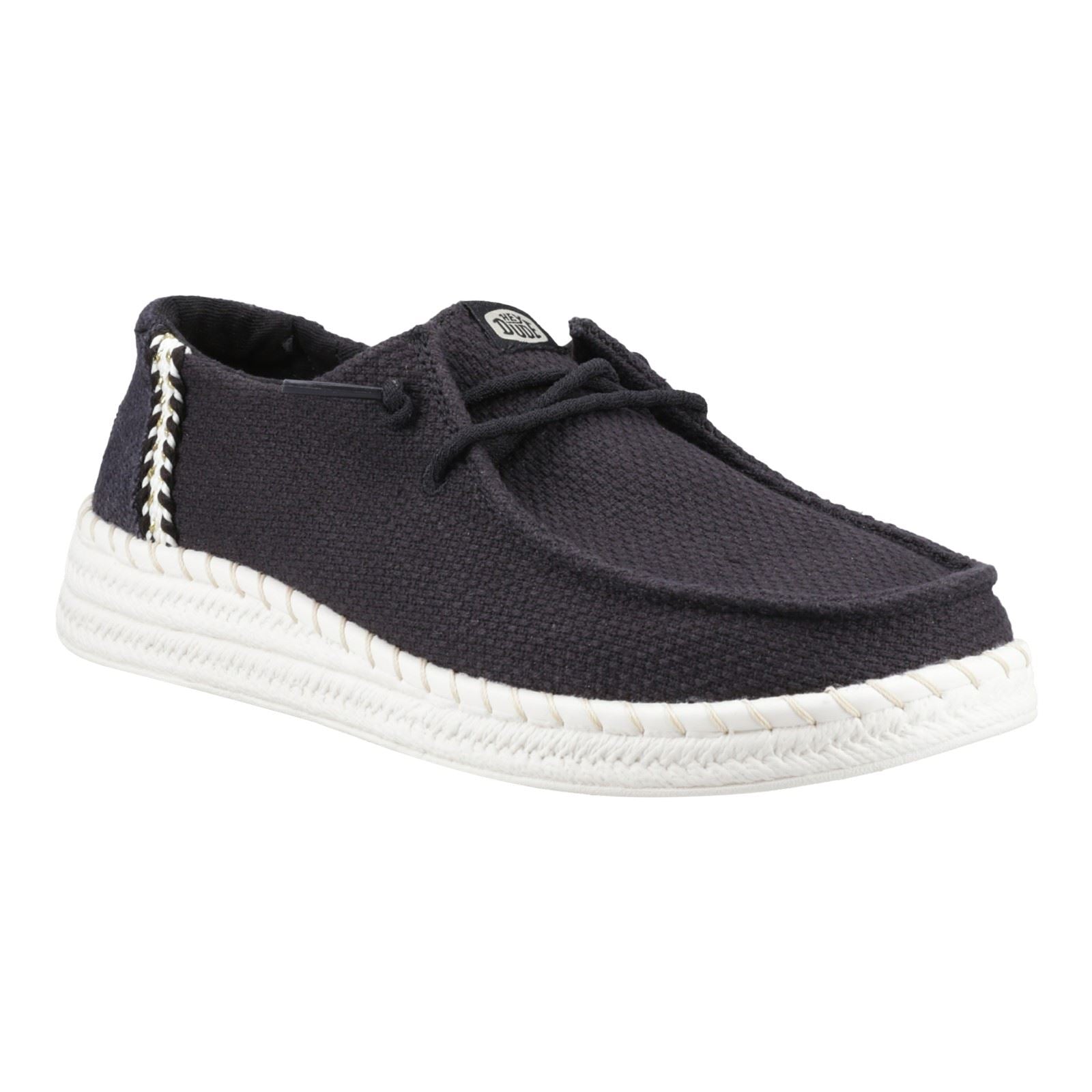 HEYDUDE Wendy Espadrille Woven Espadrilles Pour Femme En Mélange De Coton Noir