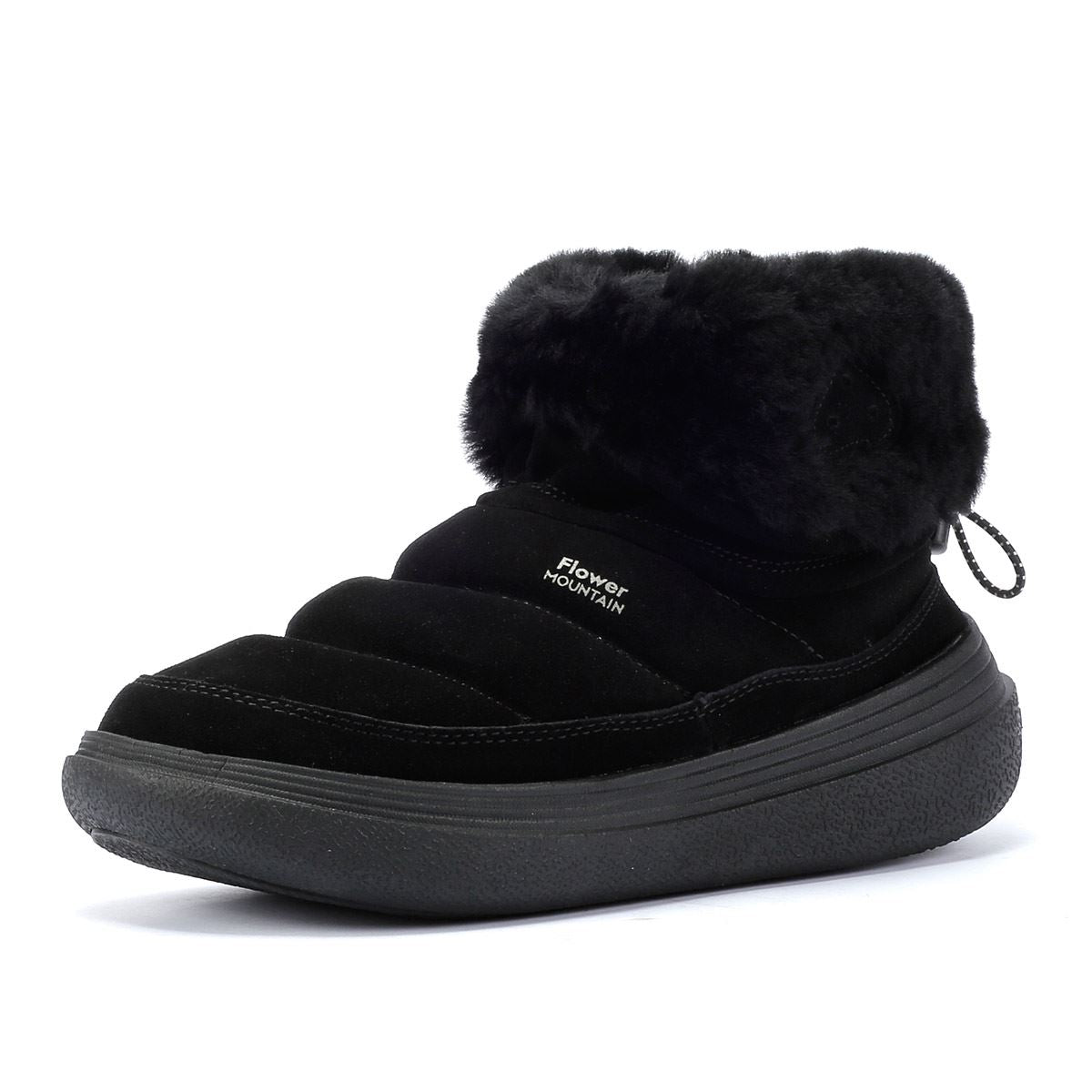 Flower Mountain Fami Mid Bottes En Daim Noir Pour Femmes