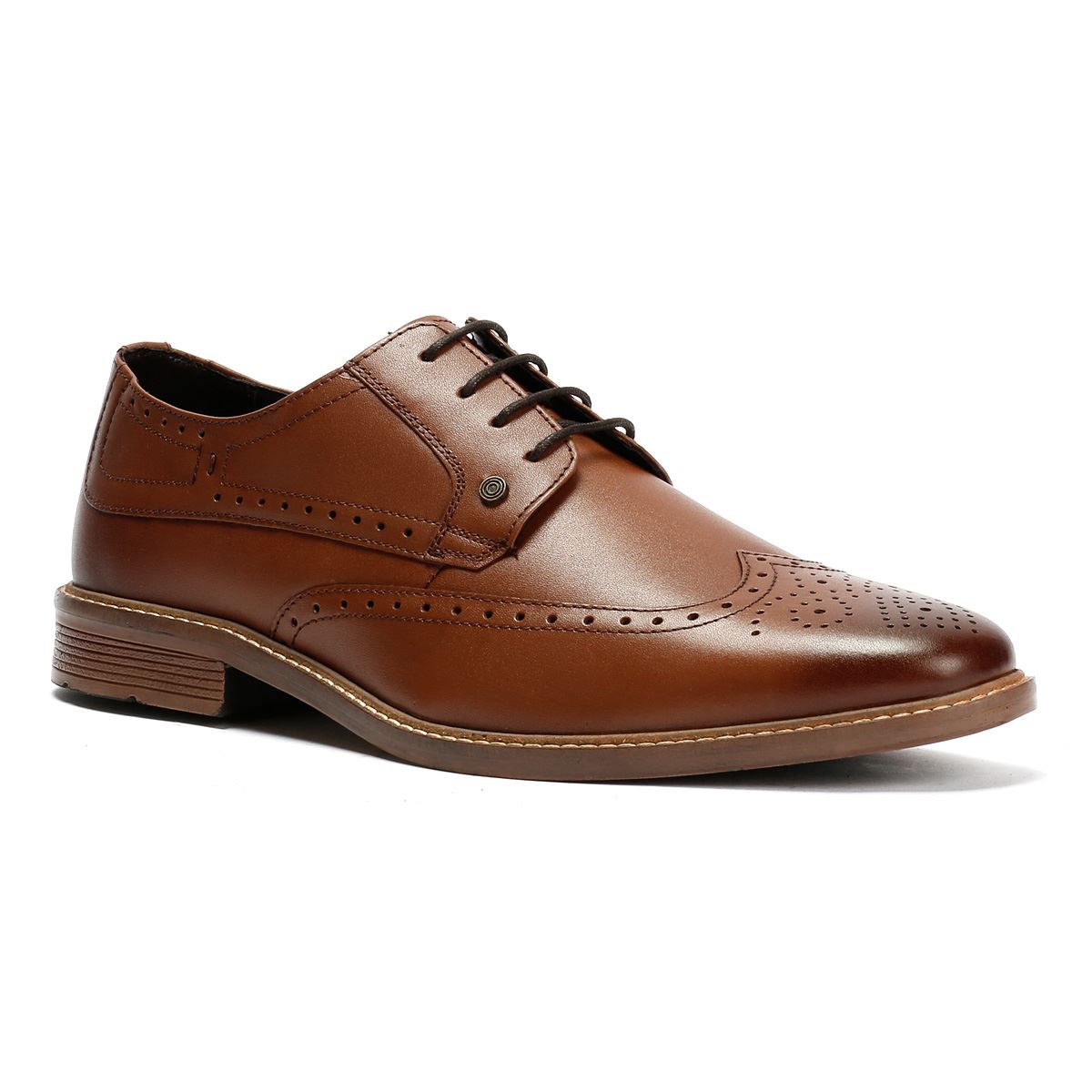 Lambretta Stockton Chaussures En Cuir Pour Hommes Brunes À Lacets