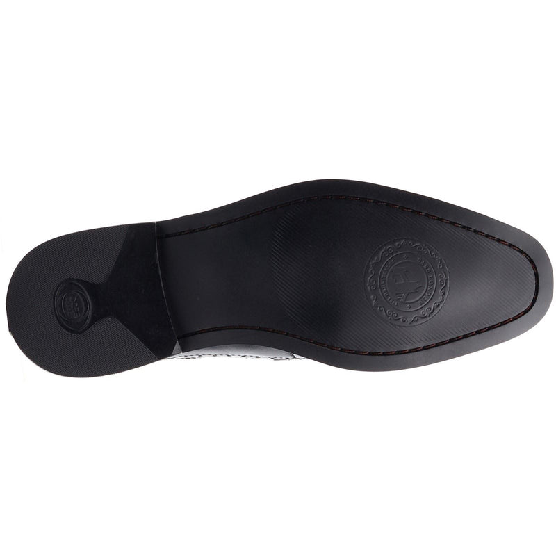 Base London Havisham Chaussures Richelieu Noires En Cuir Pour Hommes