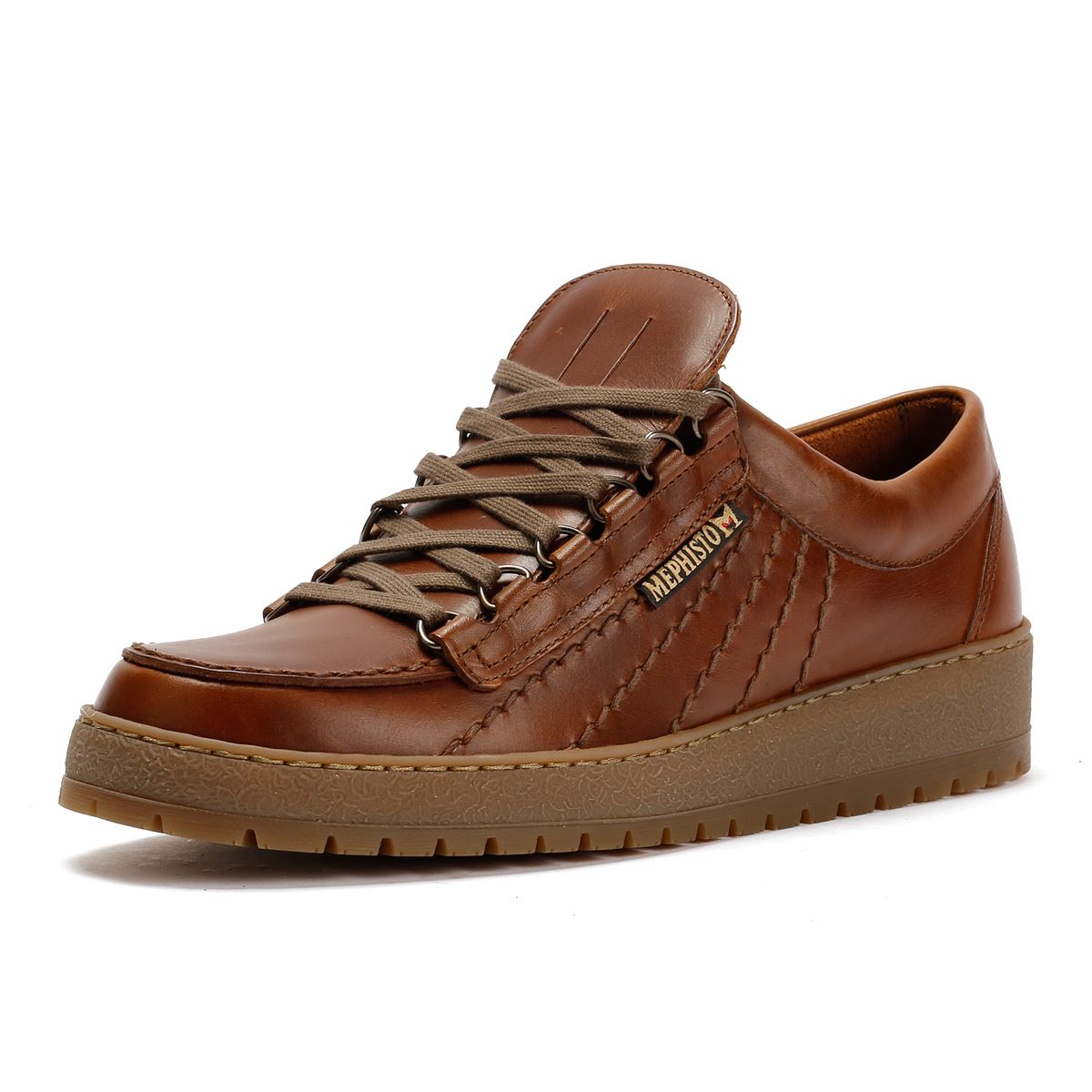 Mephisto Rainbow Heritage 4778 Chaussures En Cuir Pour Hommes Brunes À Lacets