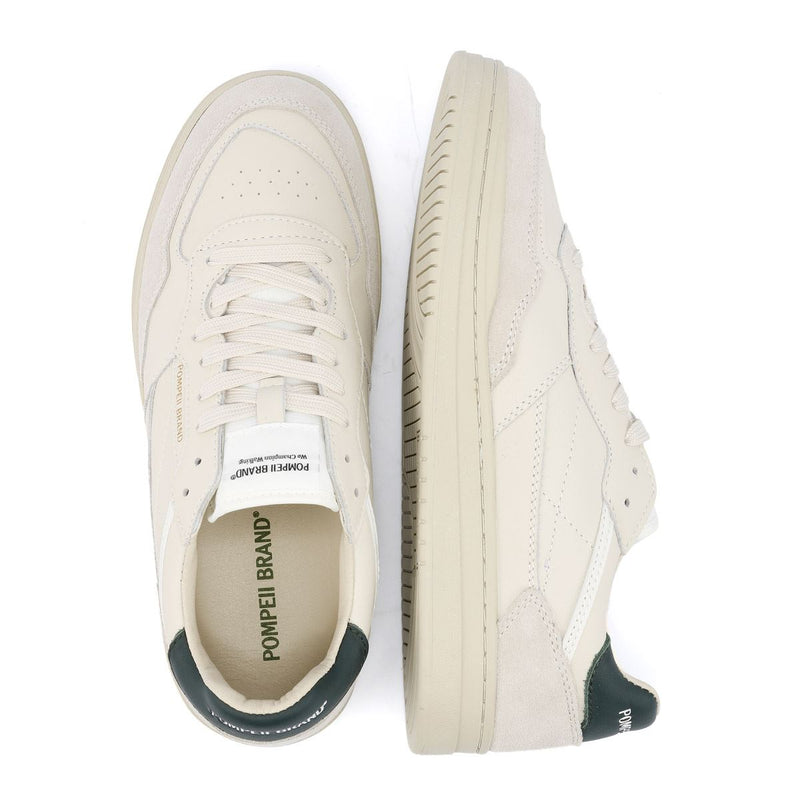 Pompeii Elan Leather Ecru Jasper Baskets Blanches En Cuir Pour Hommes