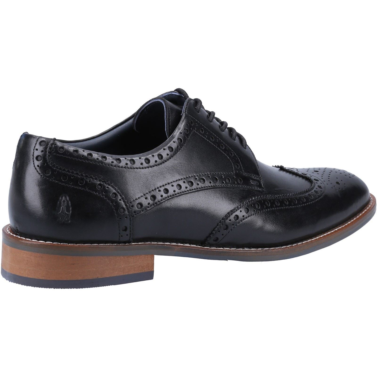 Hush Puppies Dustin Brogue Chaussures Richelieu Noires En Cuir Pour Hommes