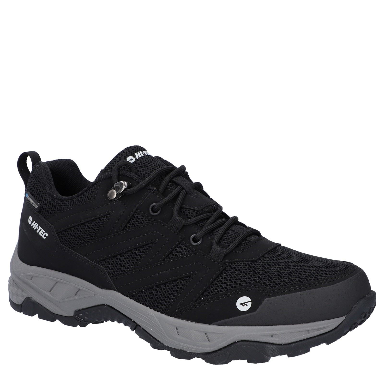 Hi-Tec Saunter WP Chaussures De Randonnée Noires Pour Hommes En Mesh Polyester.