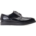 Base London Joe Chaussures Richelieu Pour Hommes En Cuir Noir