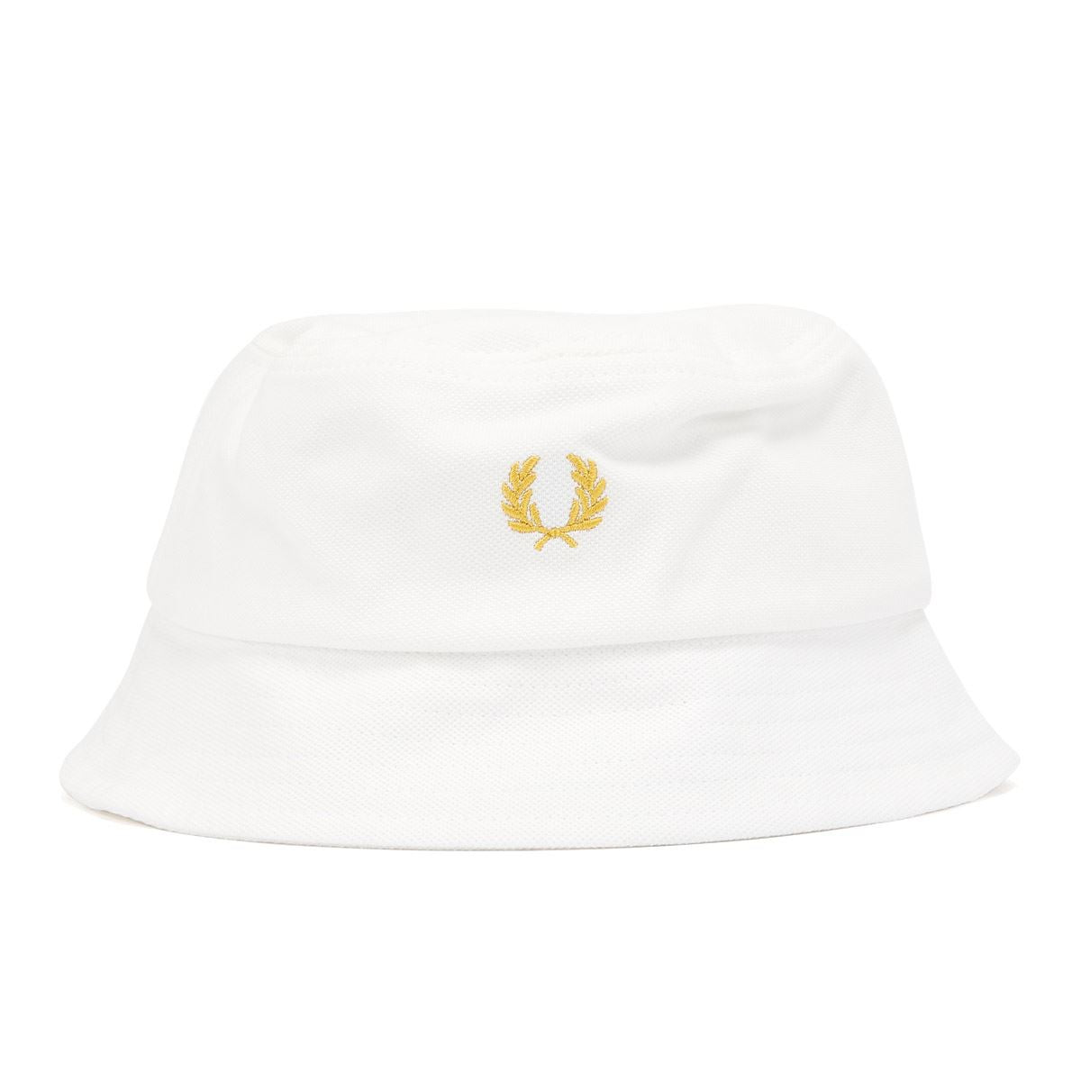Fred Perry Pique Chapeaux Seau En Coton Blanc